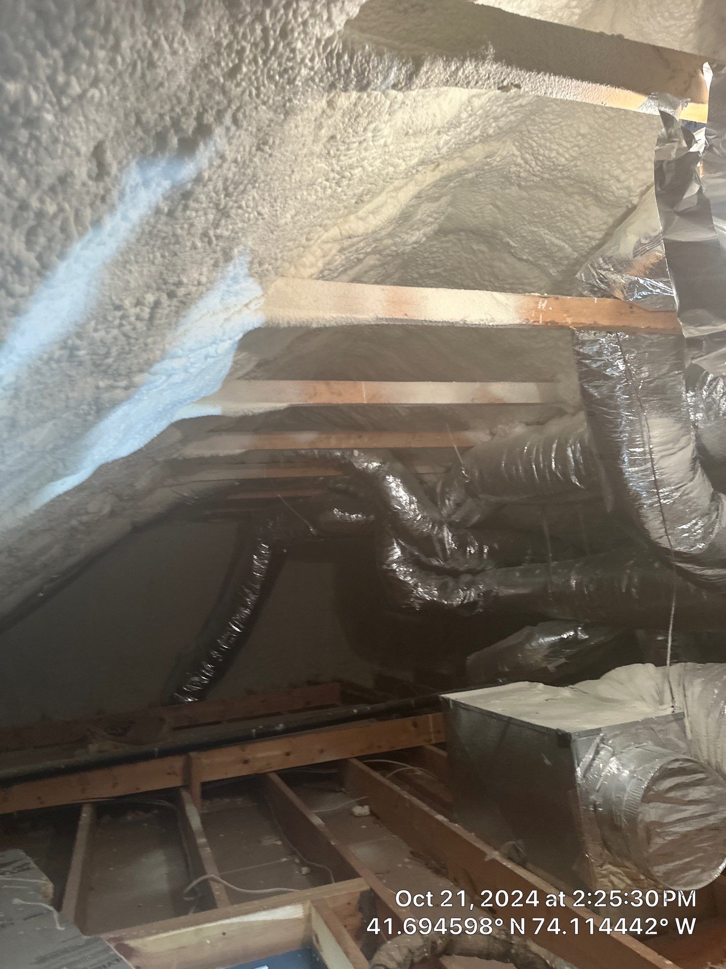 Attic Insulation using open cell spray foam by NYS Foam & Energy