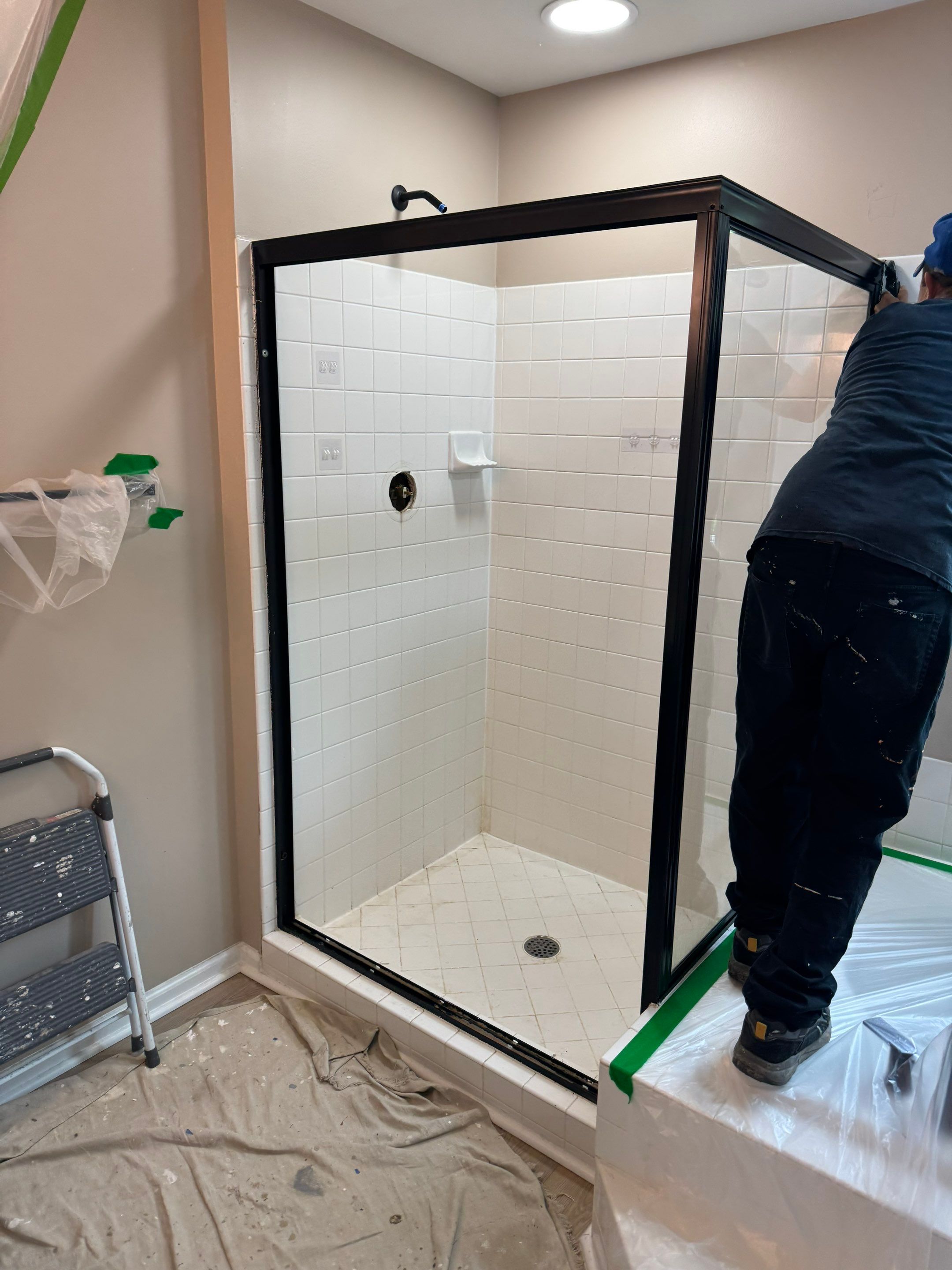 Modern Bathroom Remodel with Walk-In Shower in Fort Washington by Window Depot of Annapolis