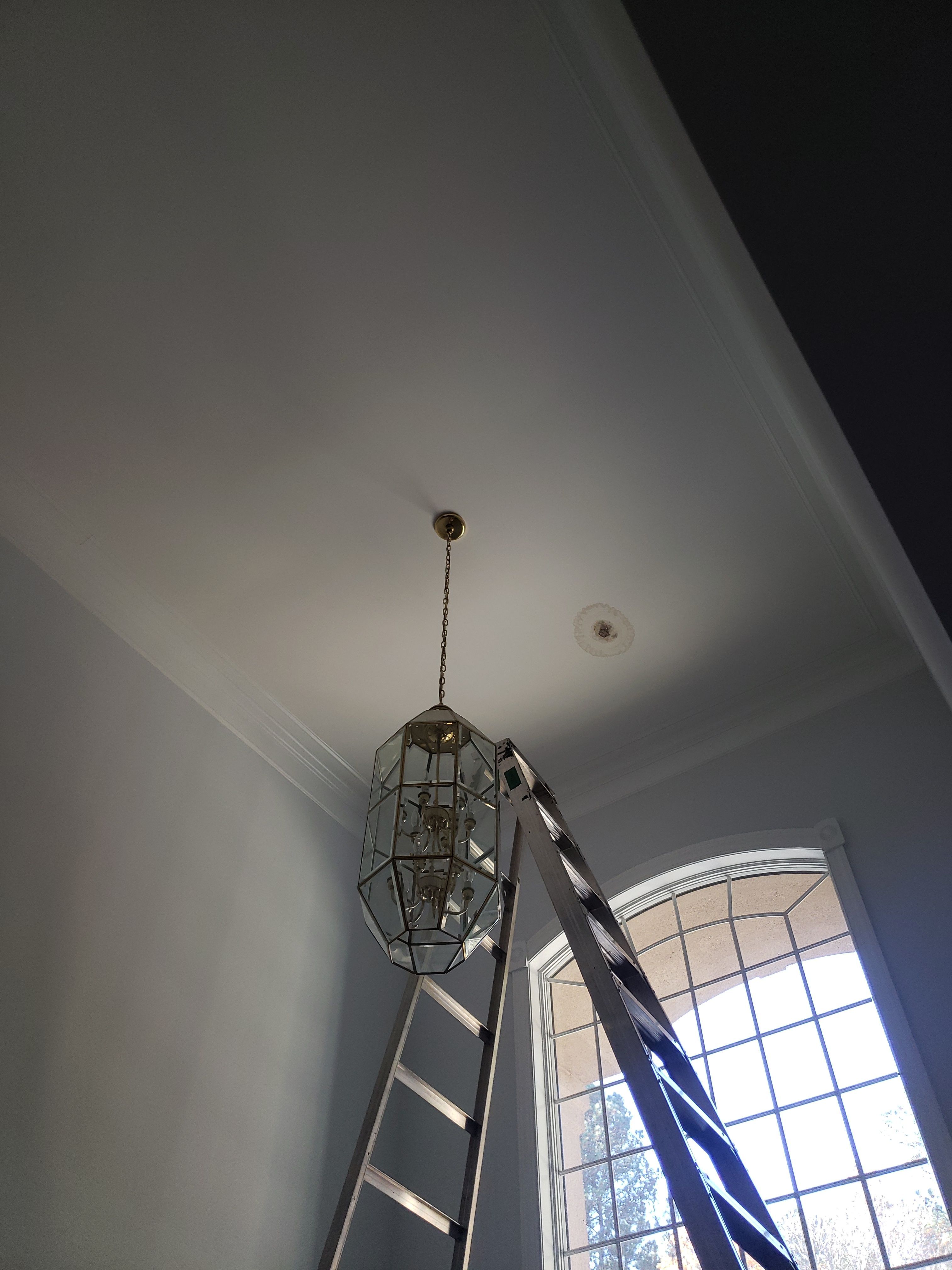 Seamless Drywall Patch & Chandelier Upgrade! ✨ by A Step Above Handy LLC 