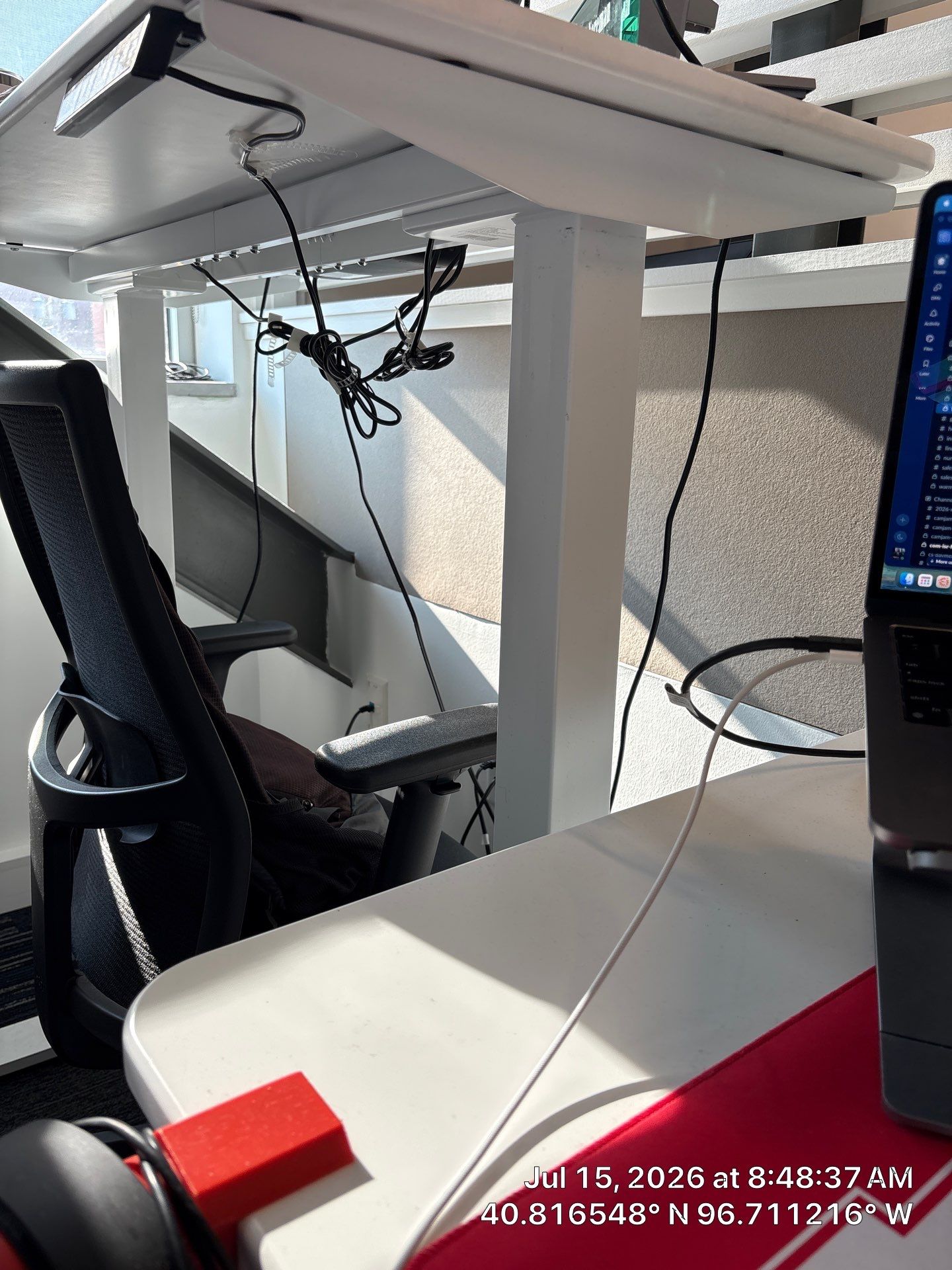 Ergonomic Workspace and Standing Desk Installation in Lincoln by CompanyCam Sales Demo