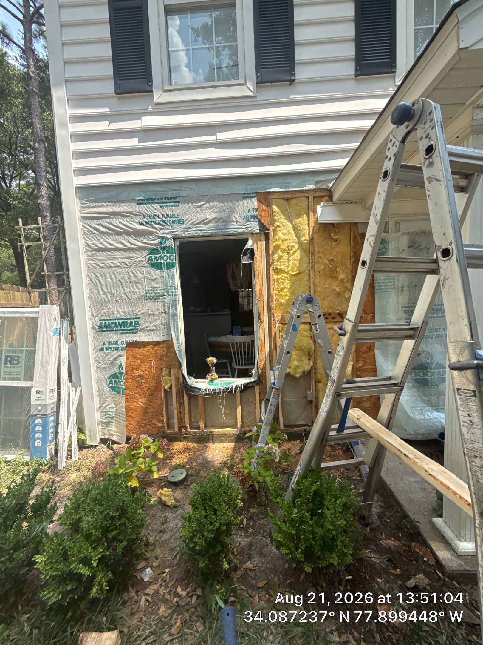 Window Replacement and Wall Framing Repair in Wilmington, NC by RGR Construction and Roofing, LLC