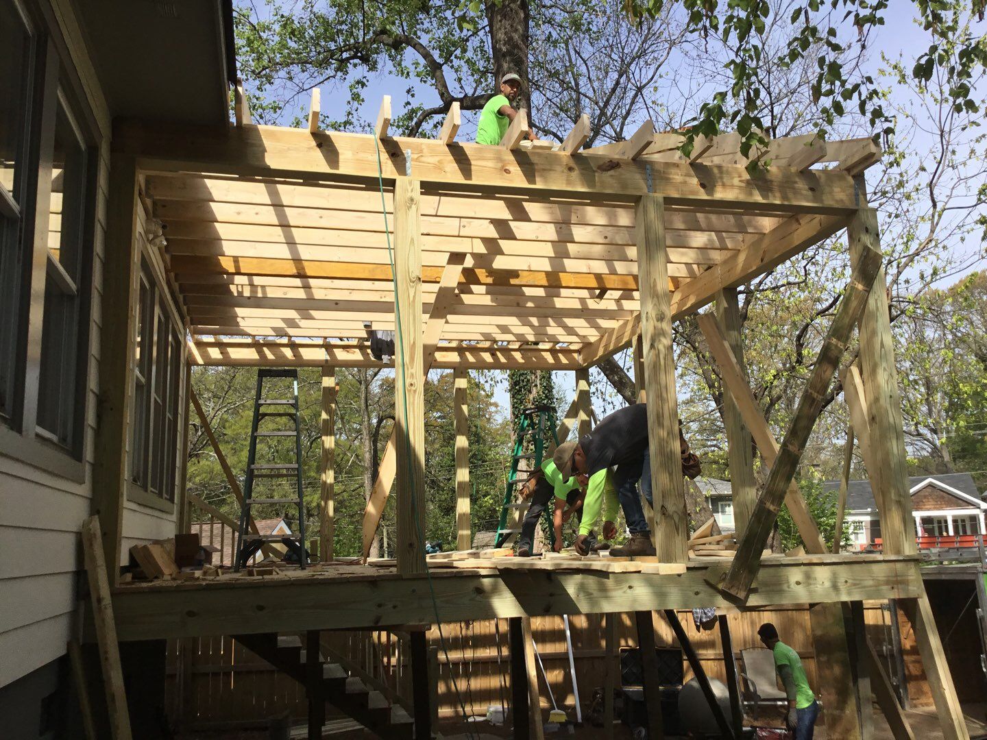 Custom Screened Porch Addition with Vaulted Wood Ceiling in Atlanta by Swift Home Renovations
