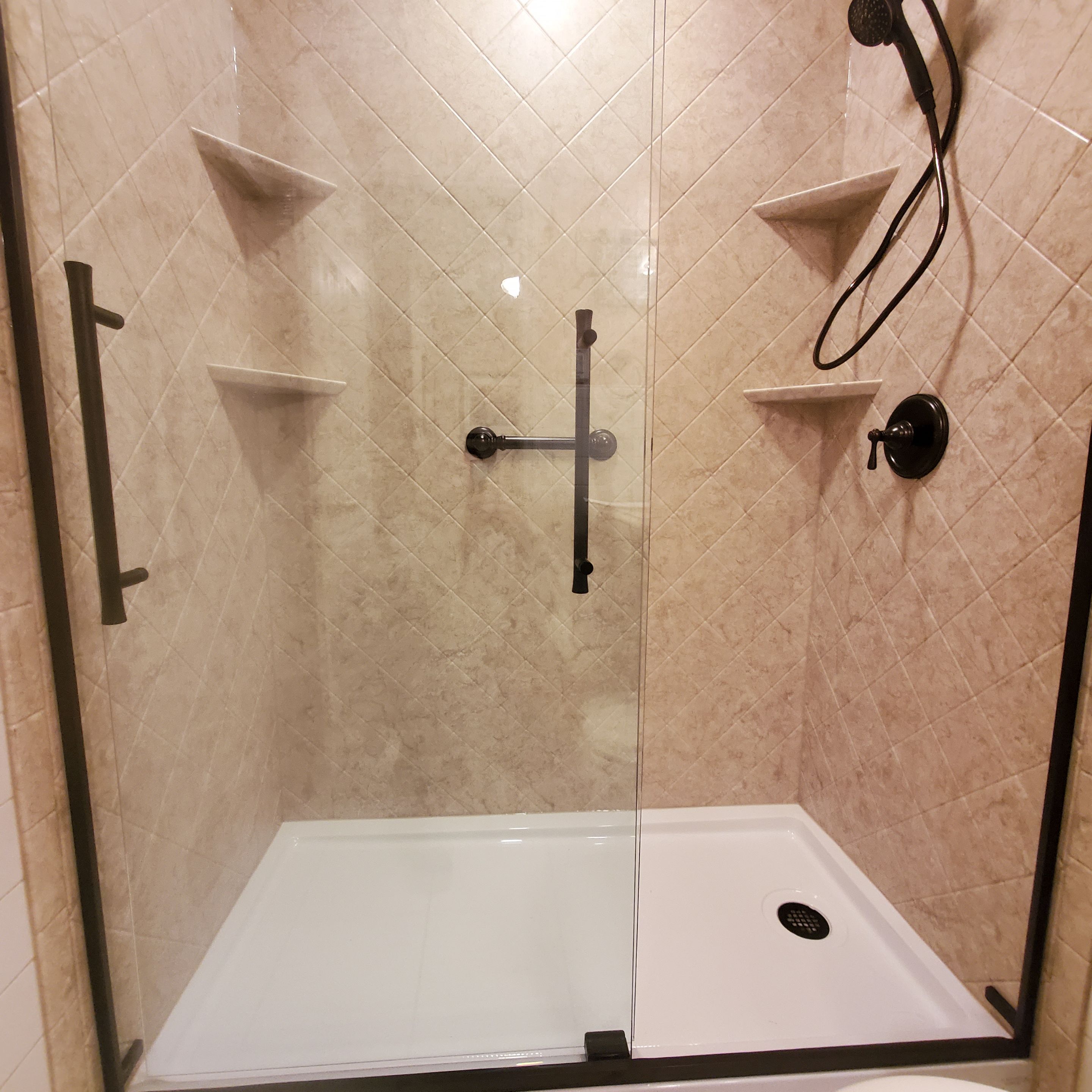 Premier Tub to Shower Conversion - Brecchia Diamond  by All County One Day Bath 