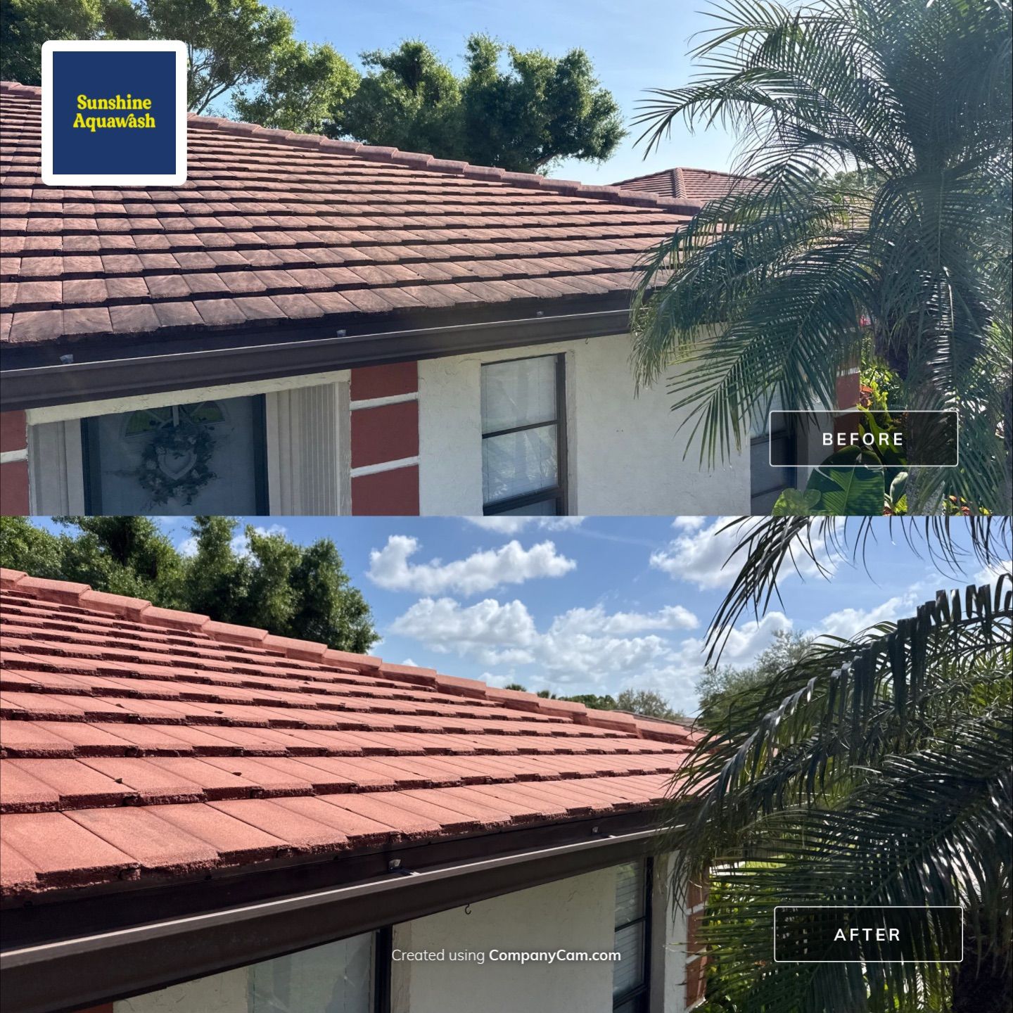 Tile Roof Cleaning in Vivienda at Bradenton, FL | No Roof Walking Method by Sunshine AquaWash