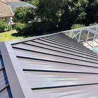24ga 1.5" Mechanical Seam Dark Bronze  by Total Roofing System The Metal Roof Experts