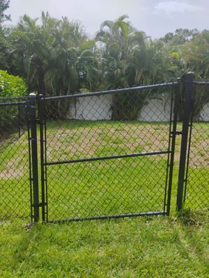 Residential Black Chain Link Gate Replacement in Punta Gorda