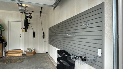 Jim H. added Slotwall and bike hoist to his garage 