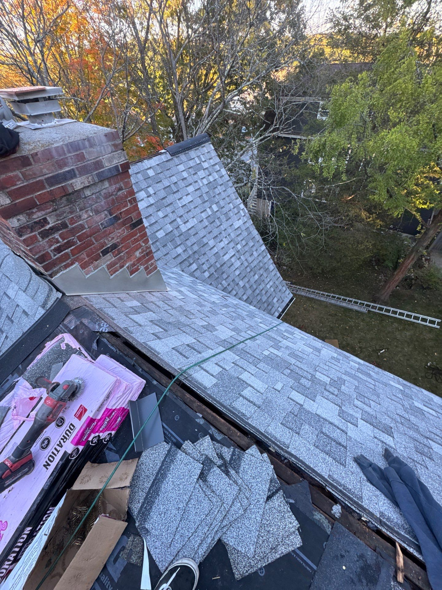 Full Roof & Porch EPDM Replacement with Skylight and Chimney Repairs by Mighty Dog Roofing of Greater Middlesex County
