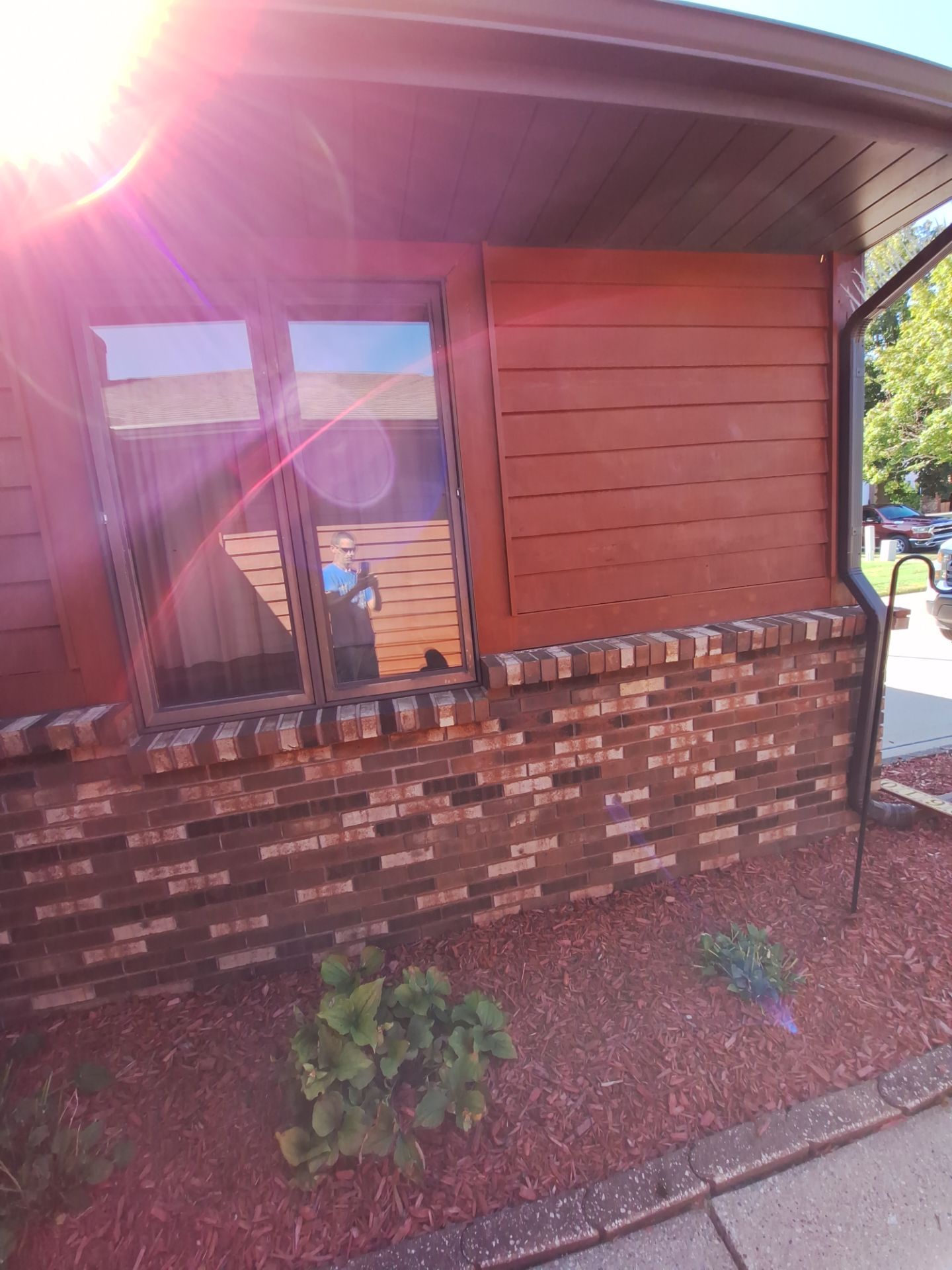 Front of home and garage staining by Gordon Painting