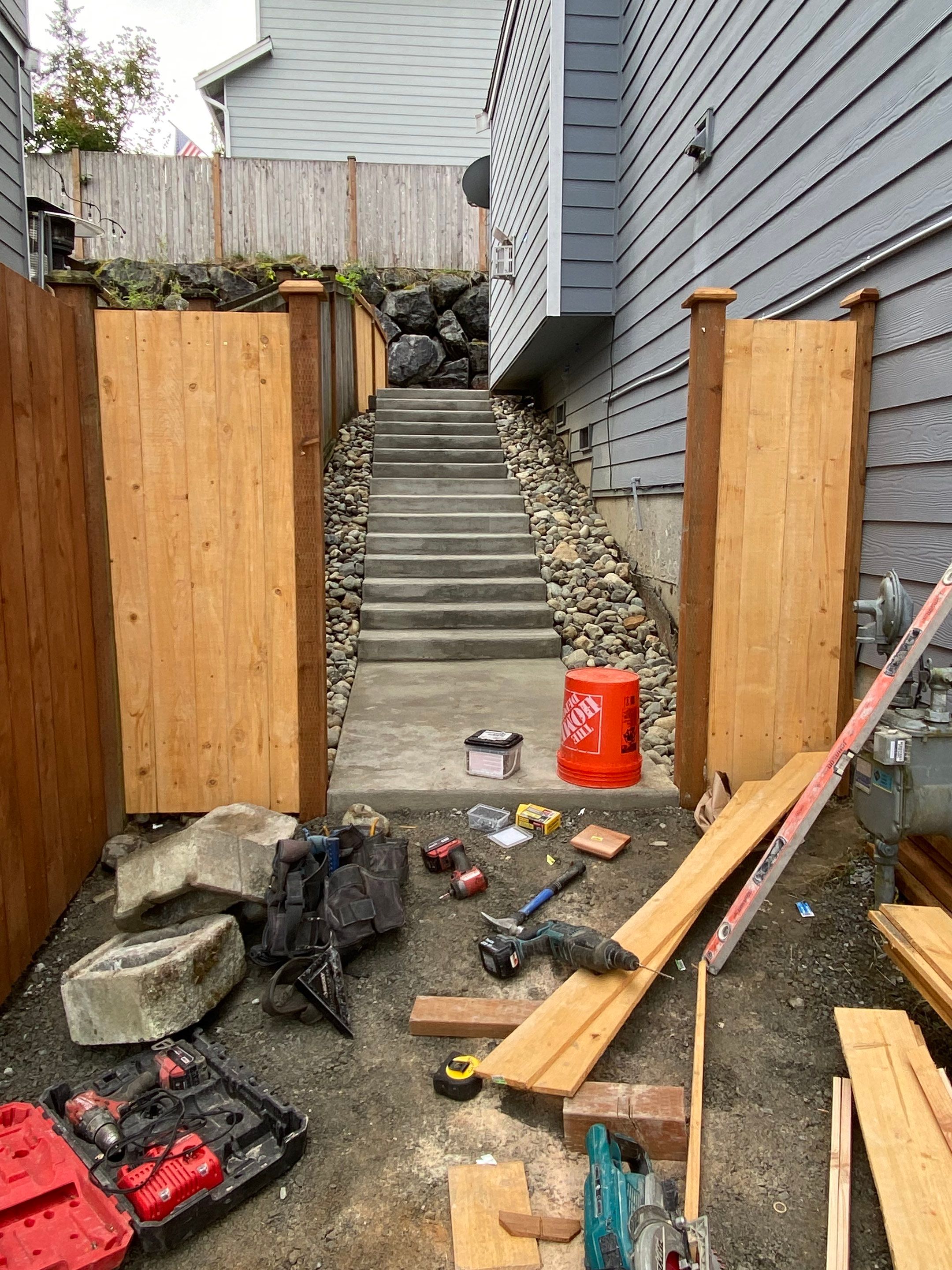 Jireh Outdoor Projects | Concrete Stair Repair and Retaining Wall by Jireh Asphalt & Concrete Inc 