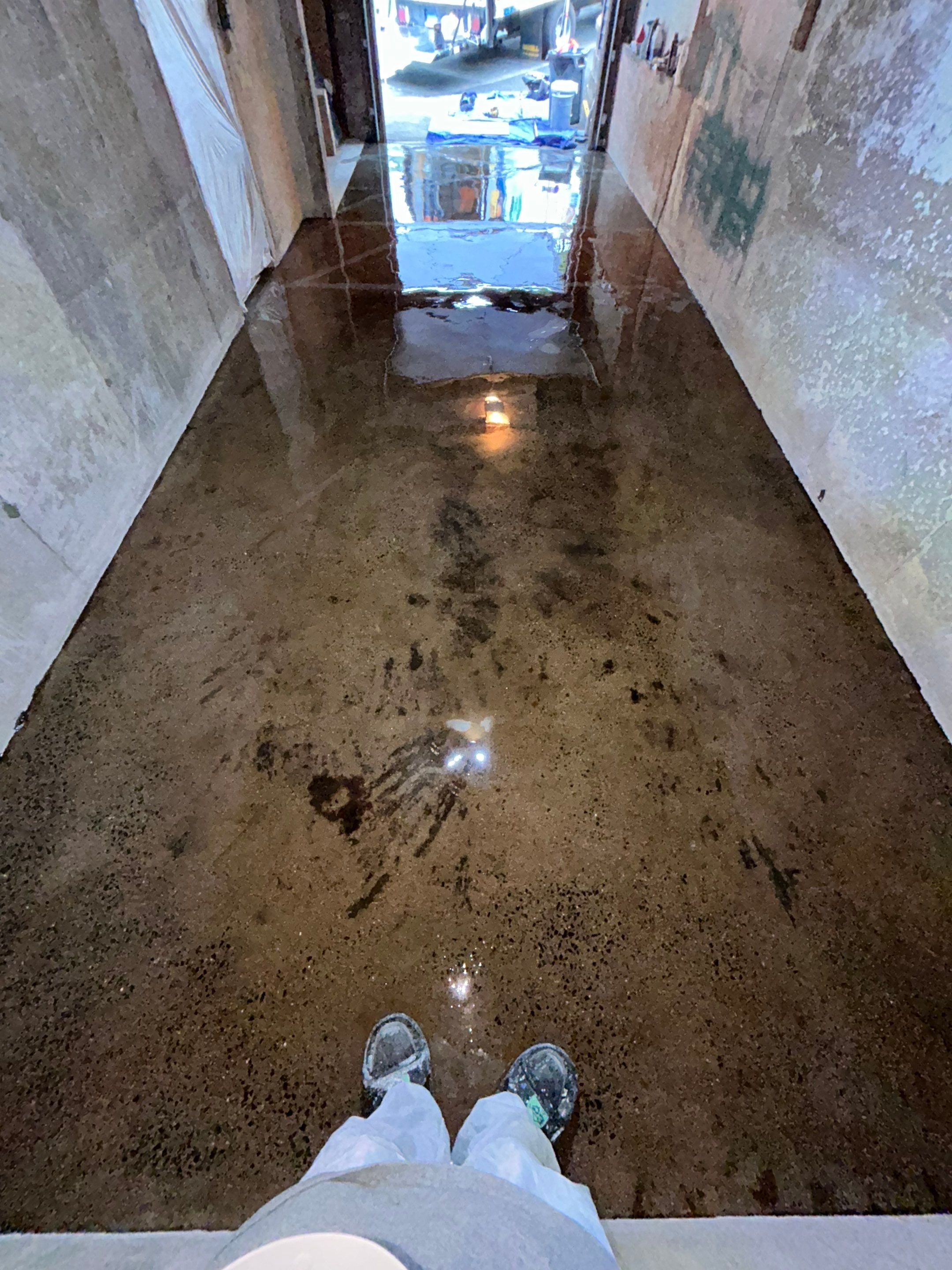 Concrete Floor Coating in Nightfall Finish by DiGiorgi Roofing and Siding Inc