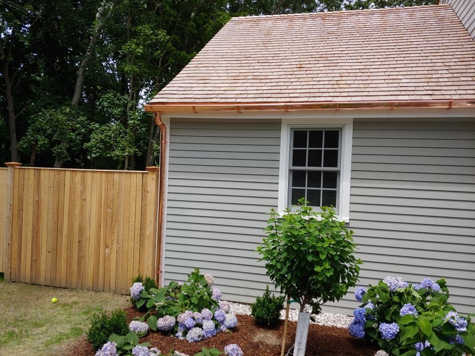 Duxbury, MA Gutter Installation using Half Round Seamless Copper Gutter by Gutter Pro Enterprises