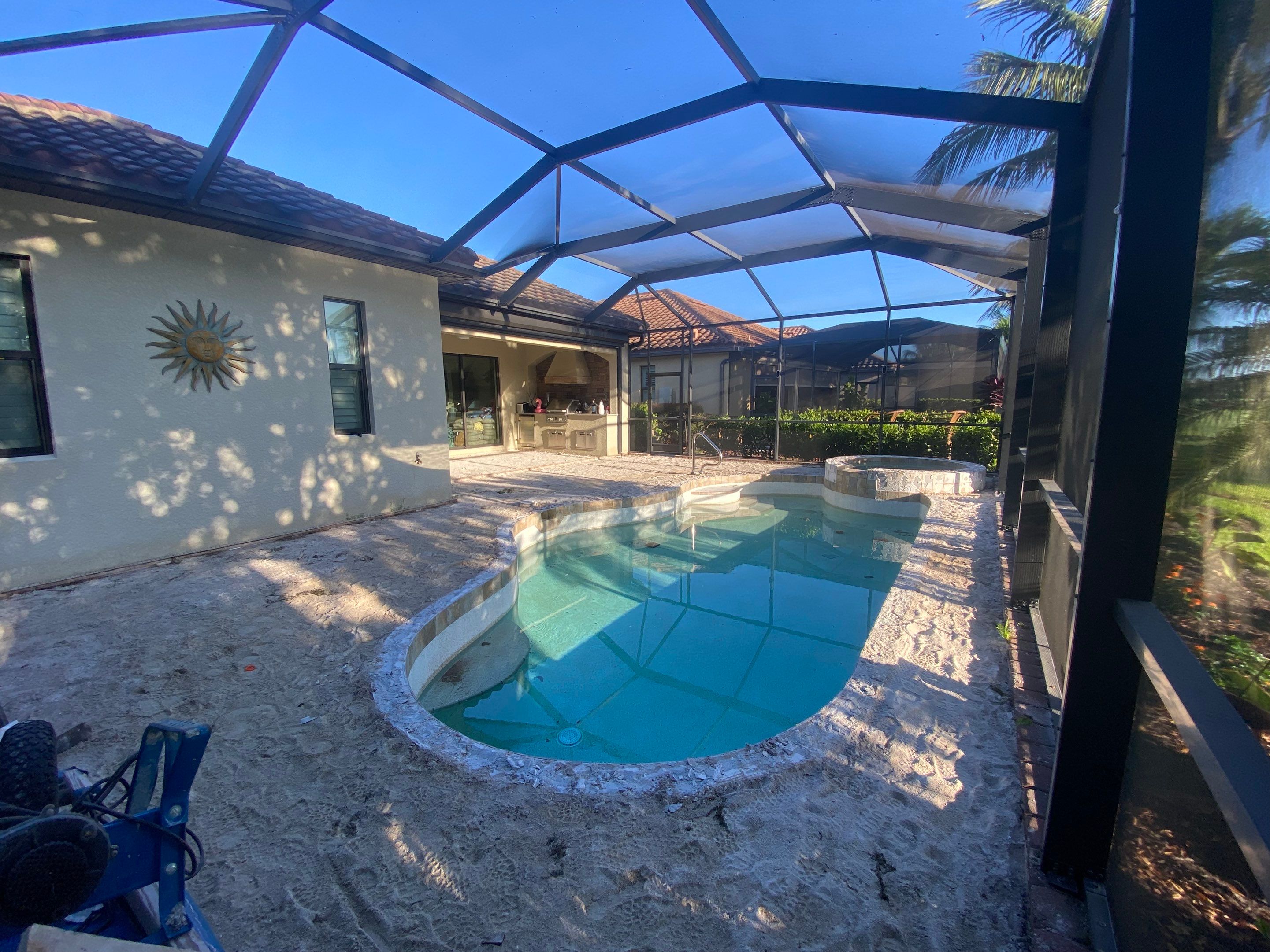 Textured Marble Pool Deck - Bonita National Golf & Country Club by Old Town Pavers Llc