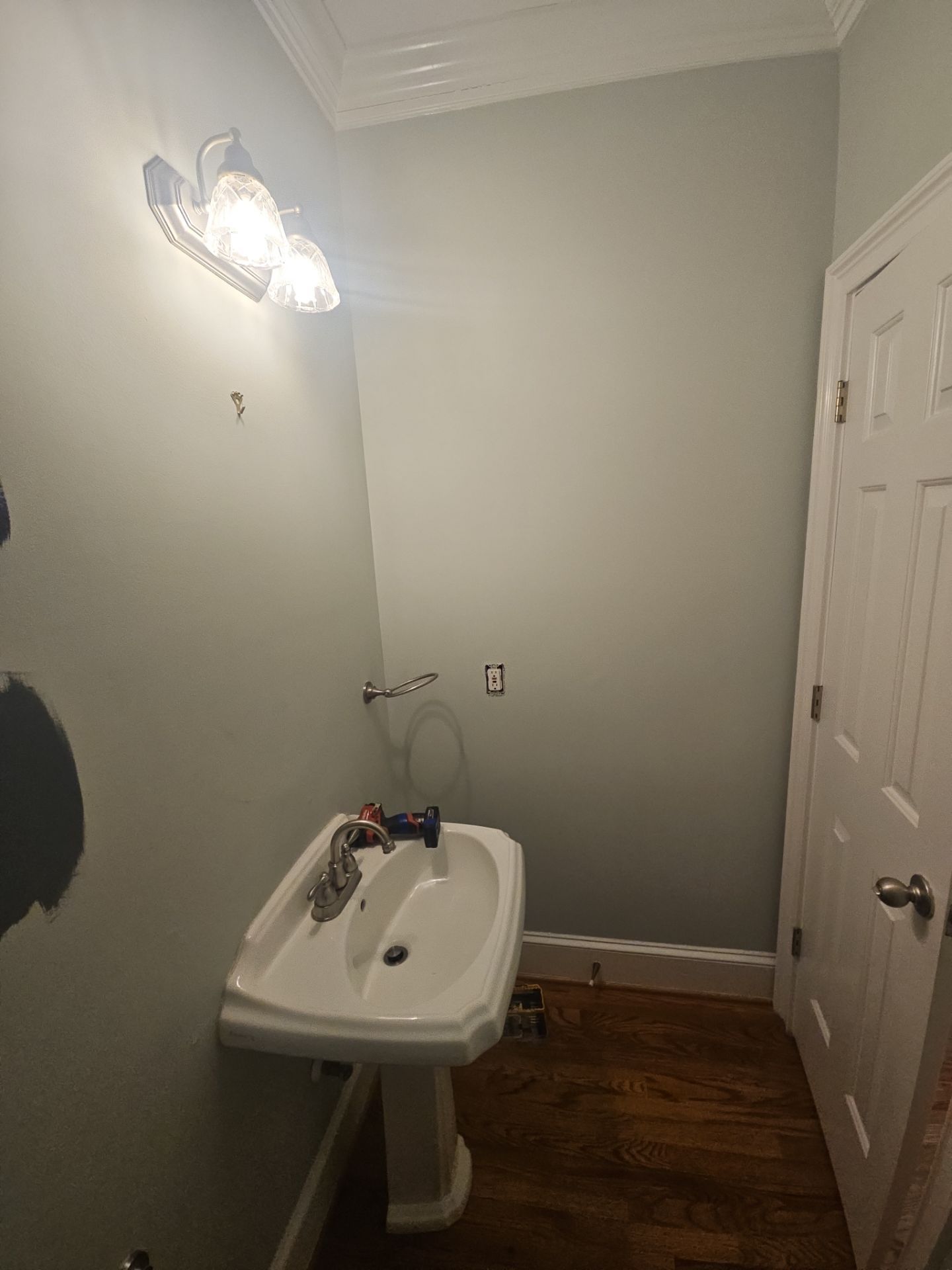 Powder Room Refresh & Lighting Upgrade by A Step Above Handy LLC 