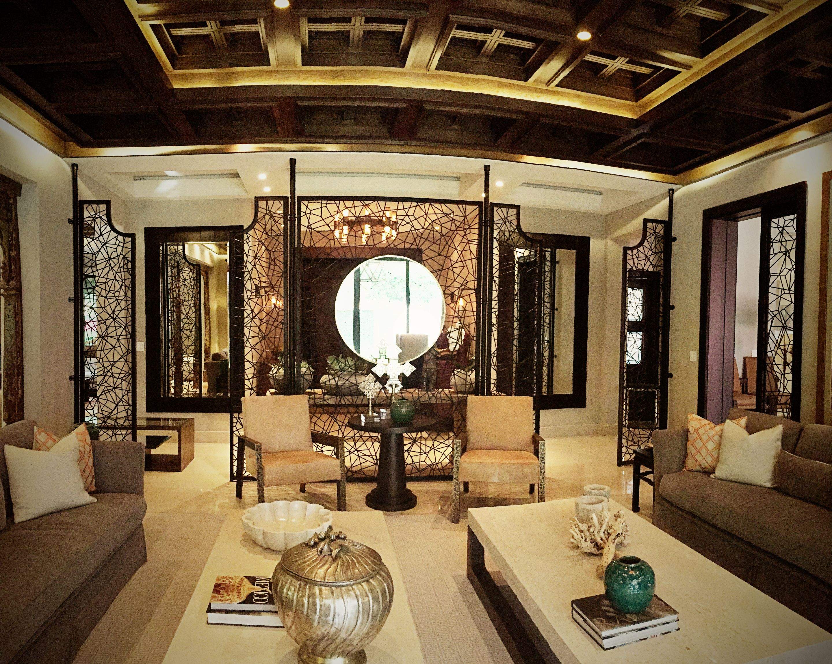 Bespoke Black Metal Geometric Room Dividers and Decorative Screens by Solara Custom Living