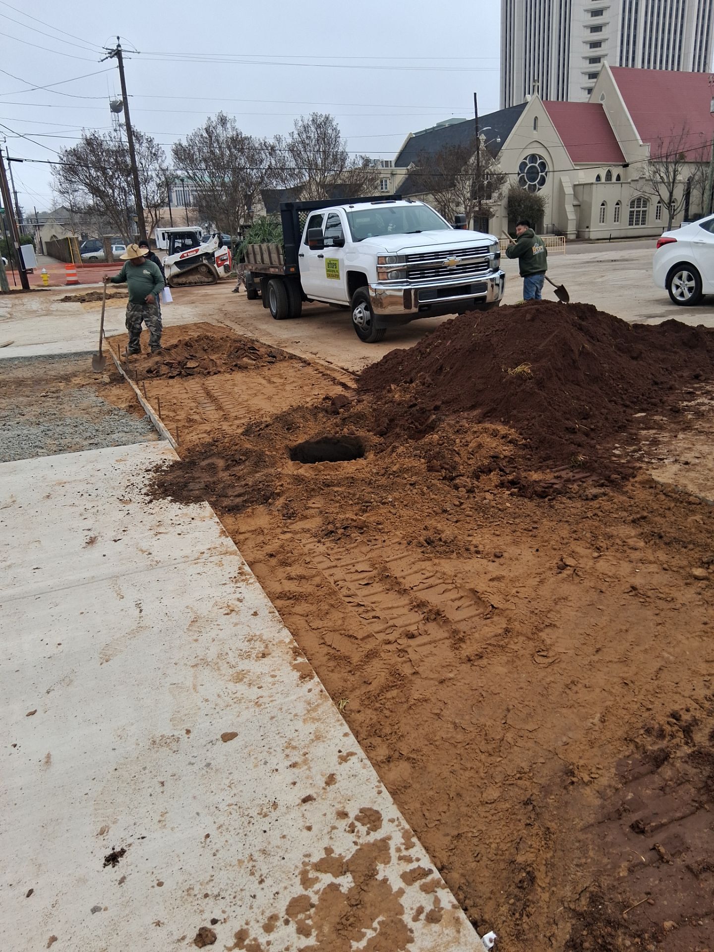 Municipal Sidewalk Construction and Streetscape Landscaping in Downtown Montgomery by BTops Landscaping Inc.