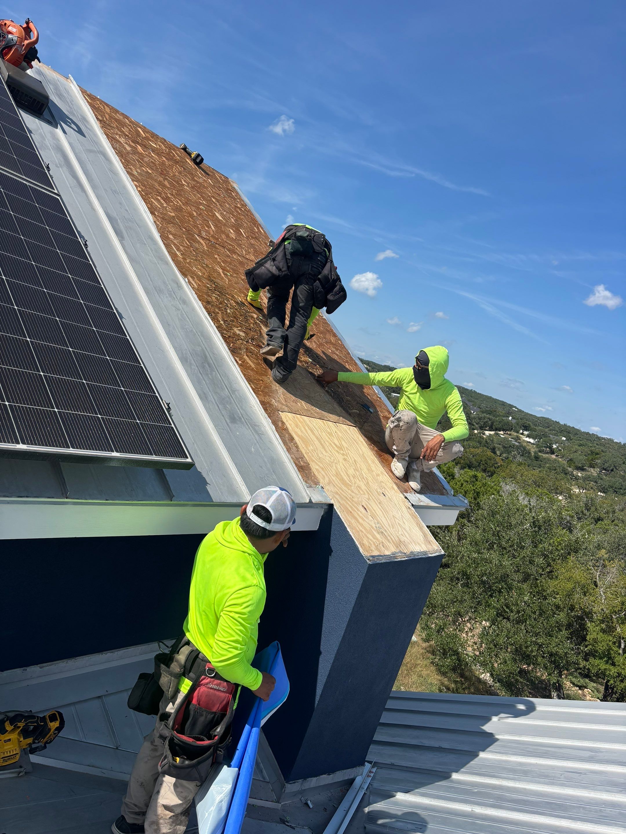 Metal Repairs & Gutter Install by First Out Roofing 
