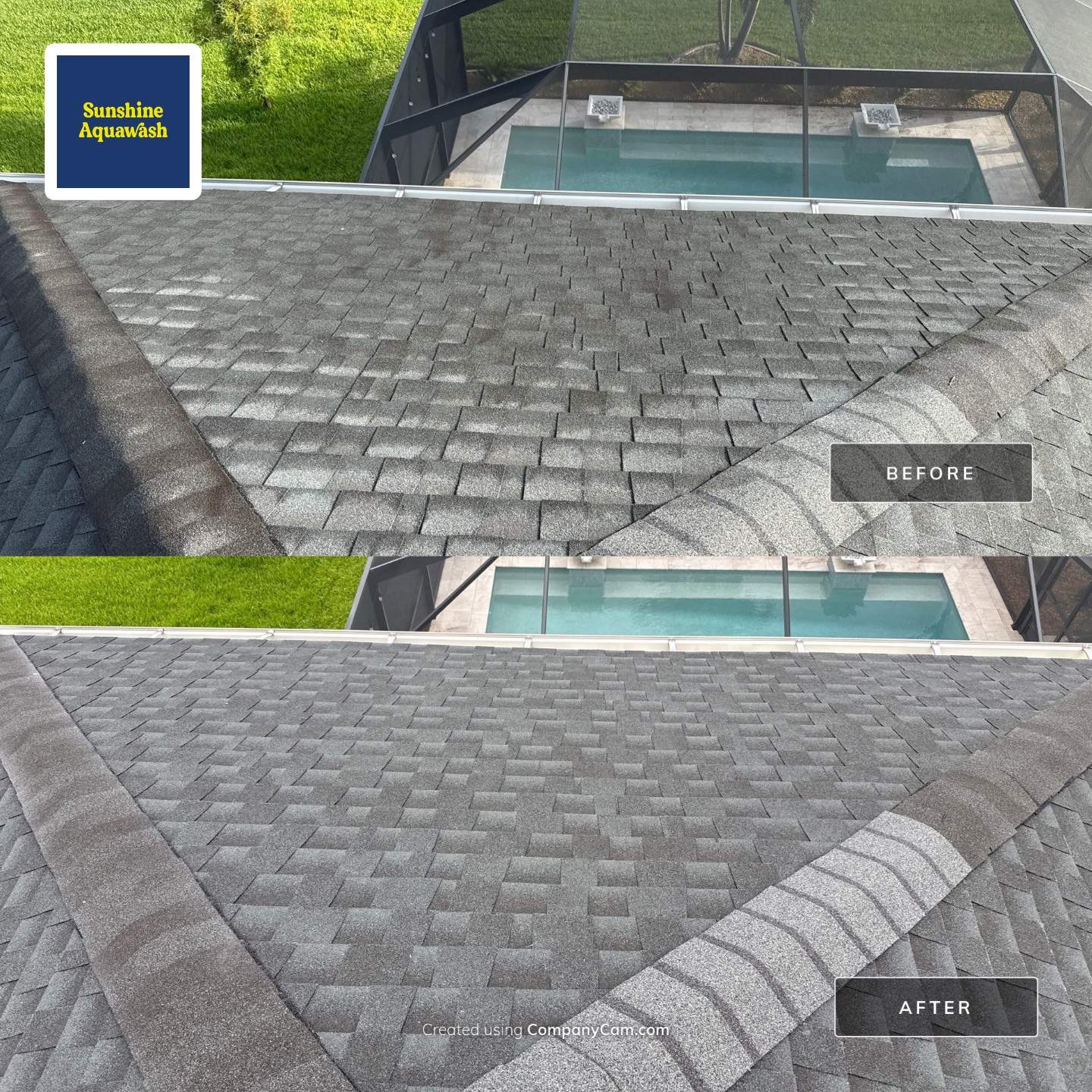 2-Story Asphalt Shingle Roof Cleaning & House Wash – Cypress Mill, Sun City Center, FL by Sunshine AquaWash