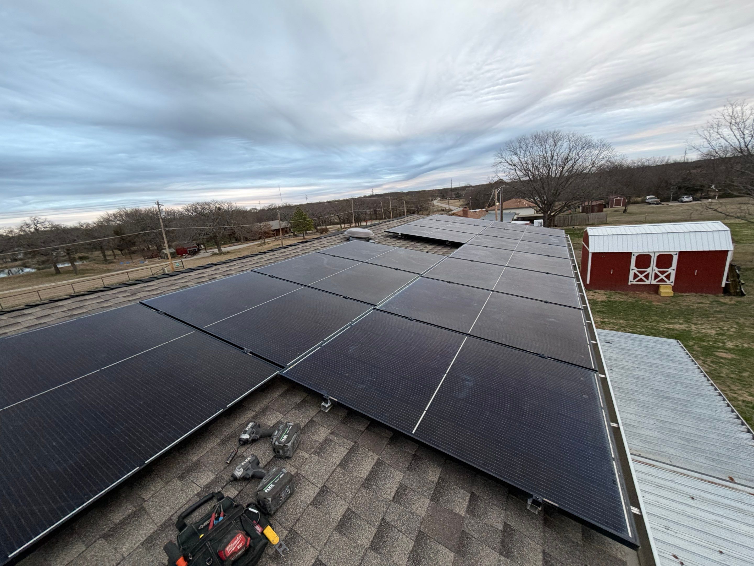 Residential Roof Replacement and Solar Detach and Reset in Ardmore by BANA Roofing and Solar Supply