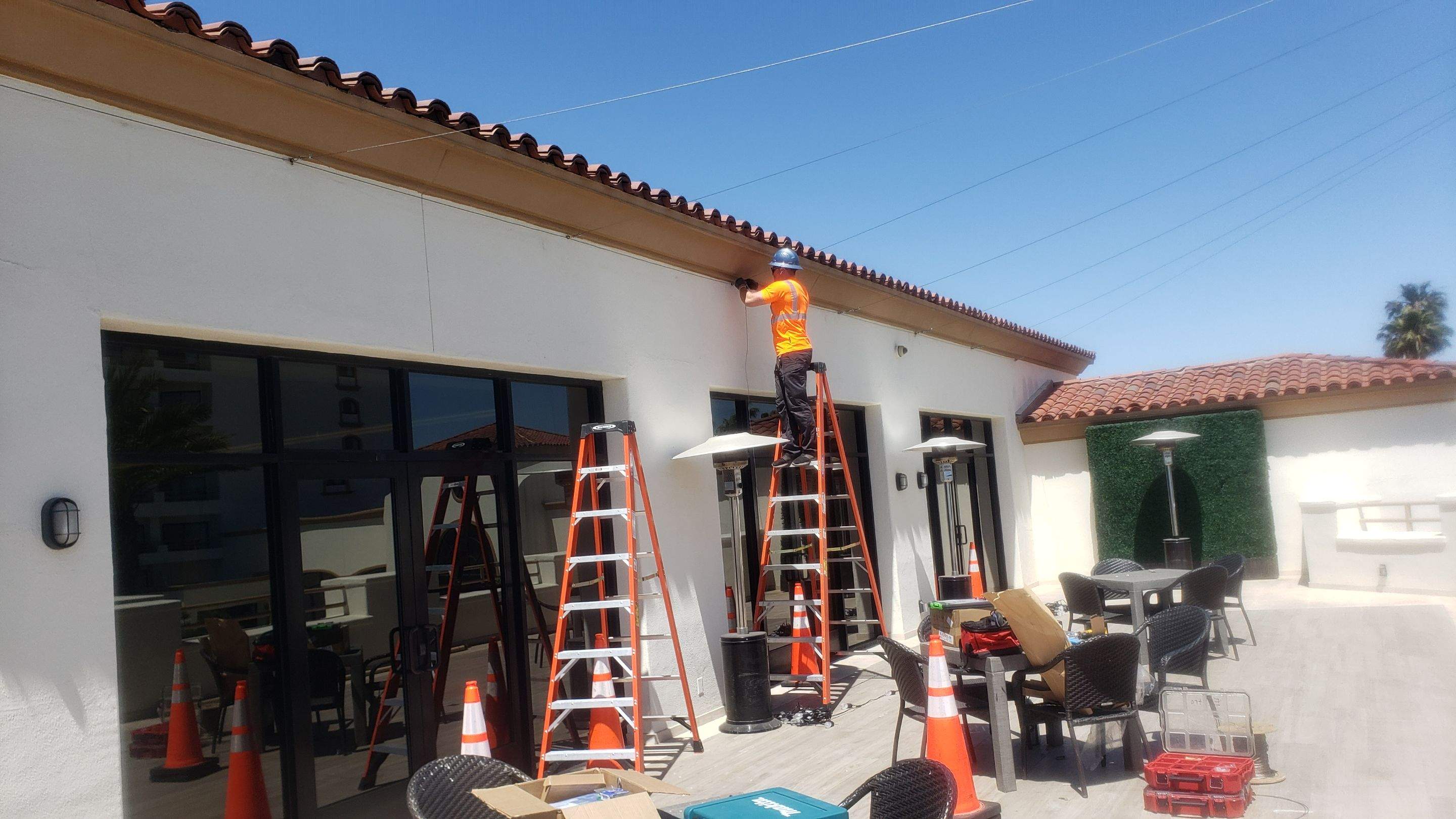 Hilton Waterfront Bistro Light Install by BrightLife Designs llc
