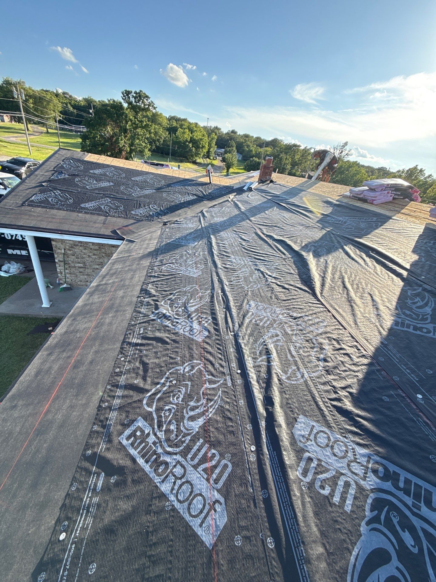 New roof & siding paid by insurance. Along with new roof sheathing.  by In & Out Construction & Remodeling, LLC