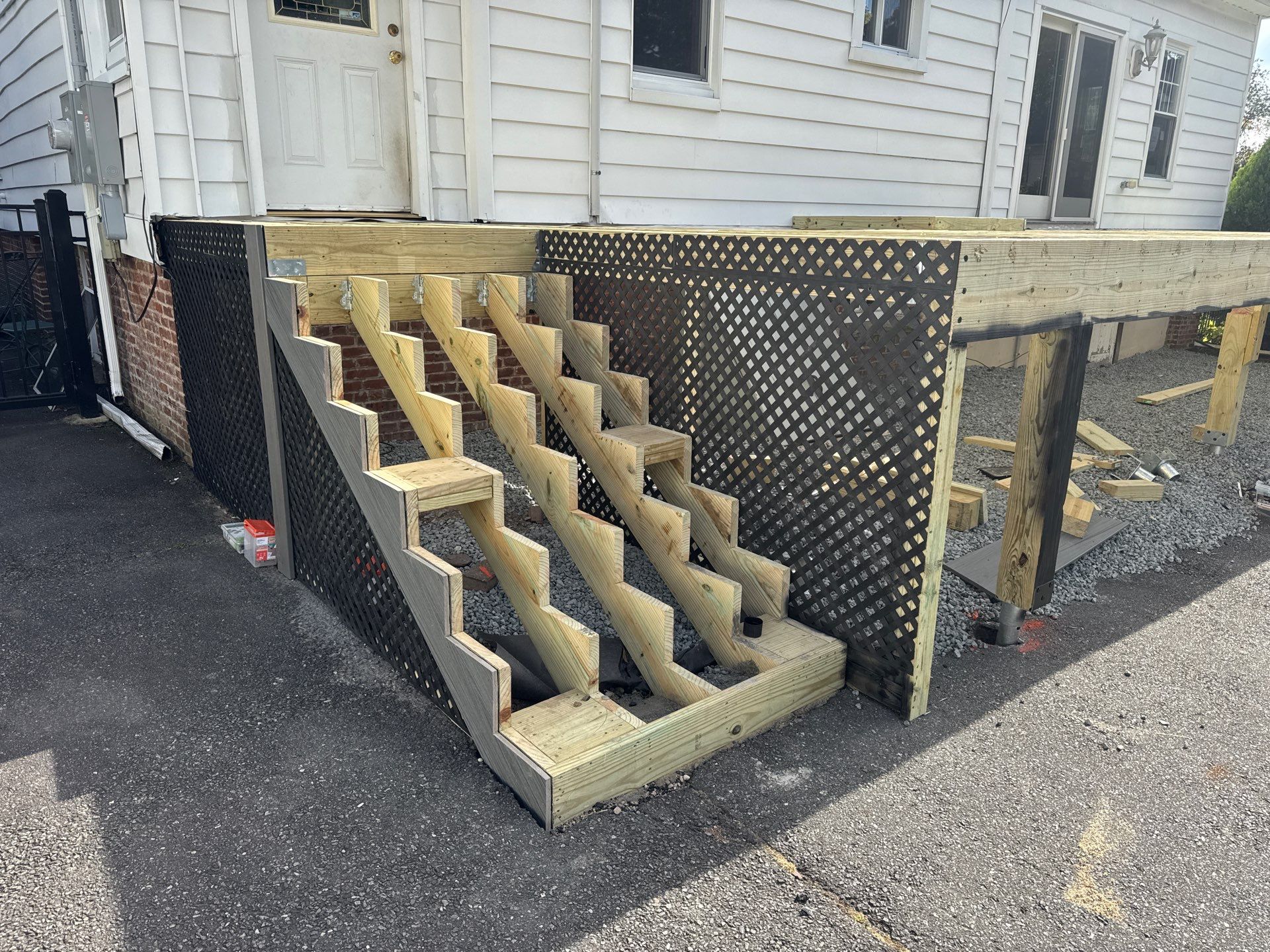 new deck with cable rails in Montclair NJ by deck guardian