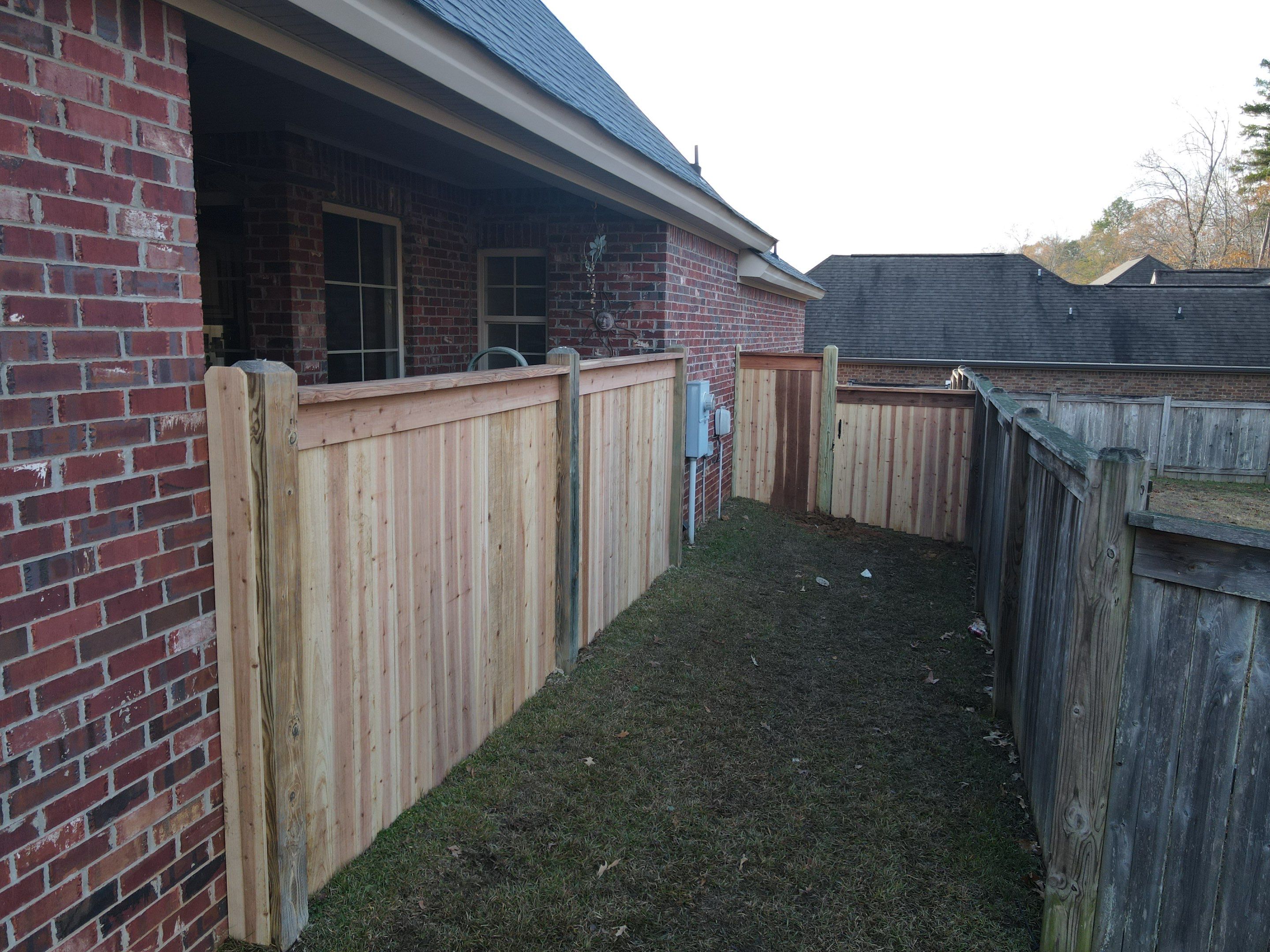 8ft Cedar Good Neighbor Fence by Roberson Construction LLC