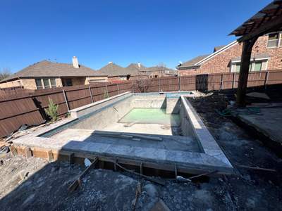 Geometric Pool with Raised Spa