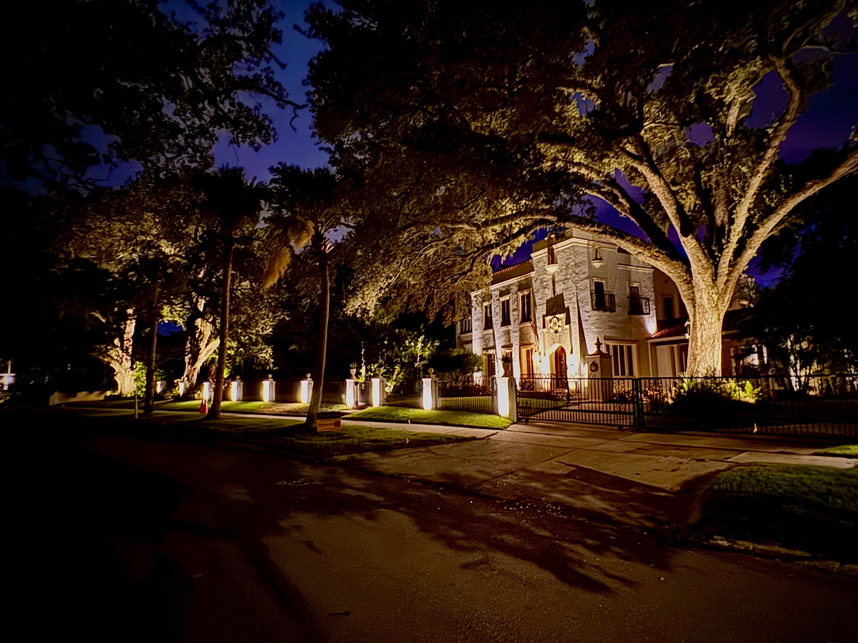 Architectural and Landscape Lighting for Tampa Stucco Estate by Elegant Accents