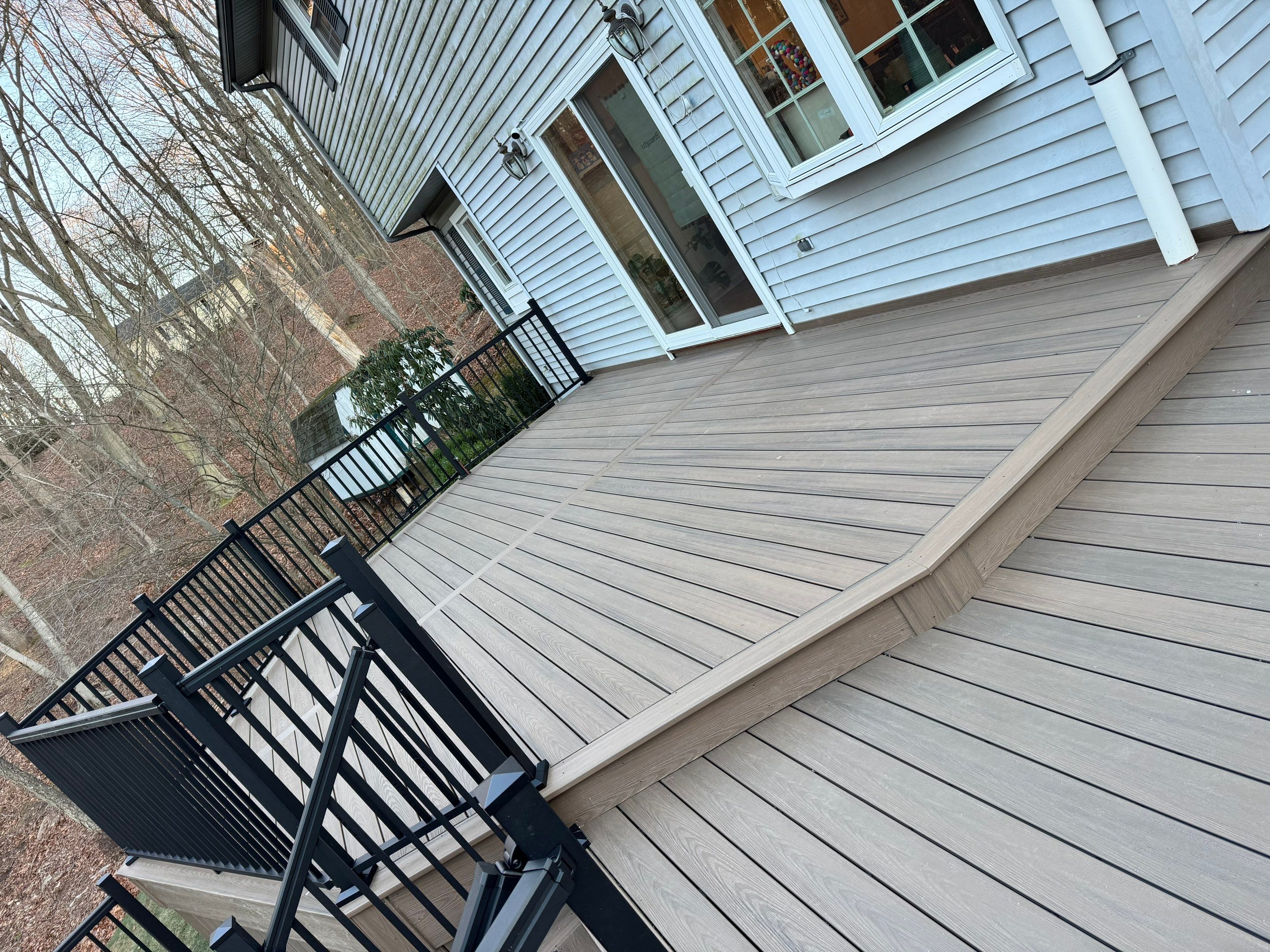 New Deck using Deckorators  decking and vinyl railings by deck guardian