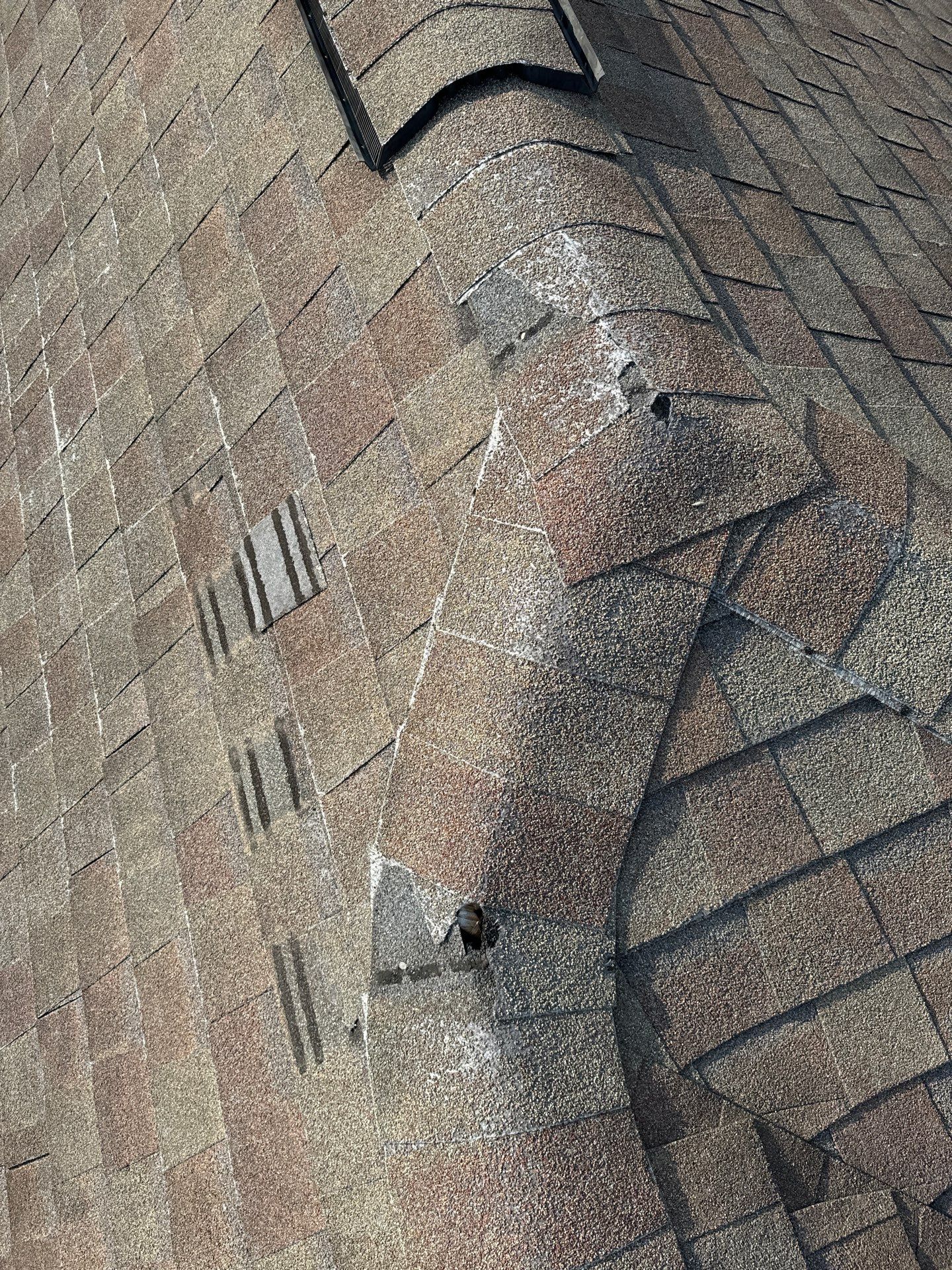 Hail Damage using Owen's Corning Duration (Lifetime) Shingles by Roof Repair Company