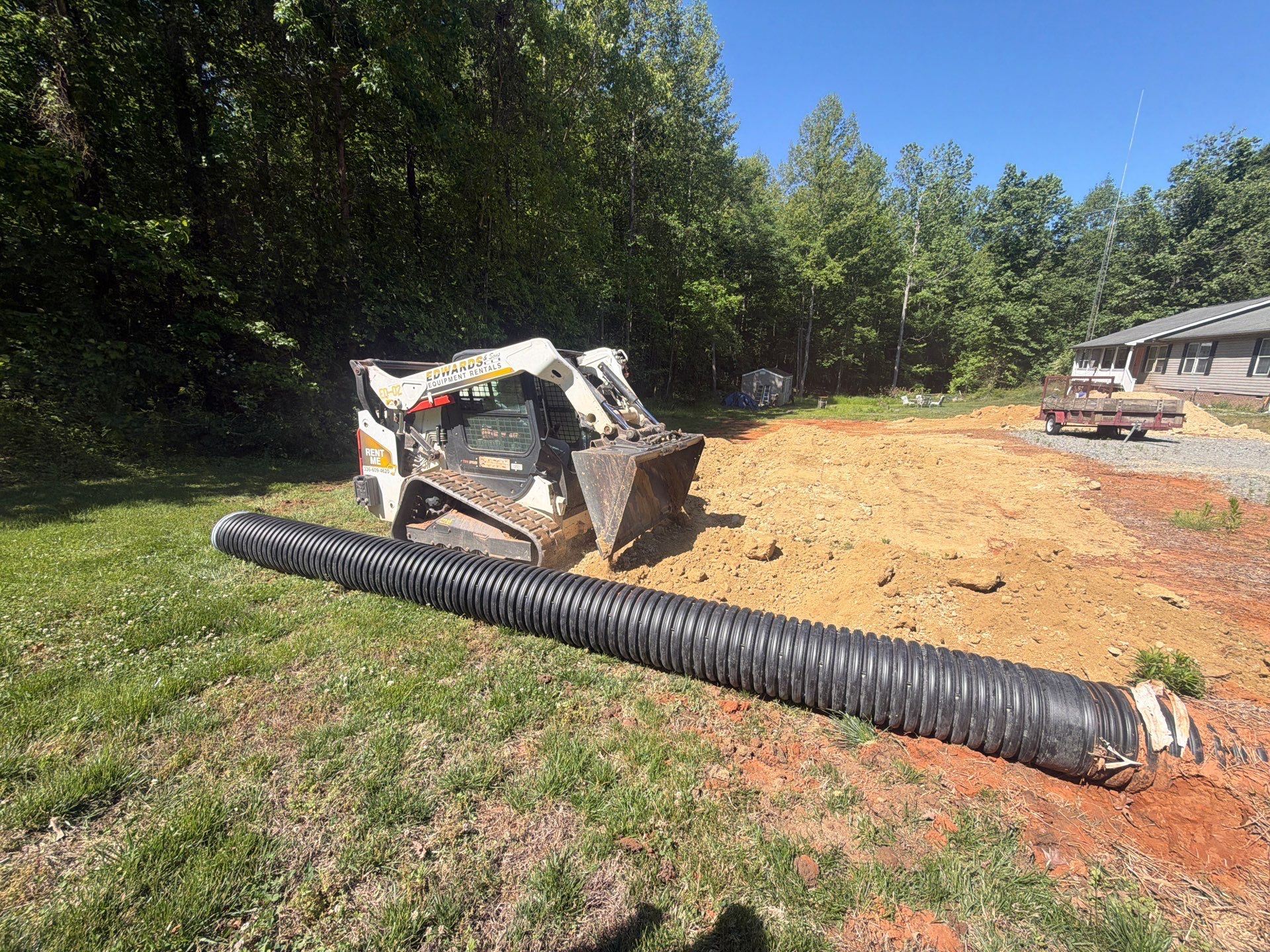 Residential Site Grading and Stormwater Drainage Installation in Thomasville by Four Oaks Grading and Septic, LLC