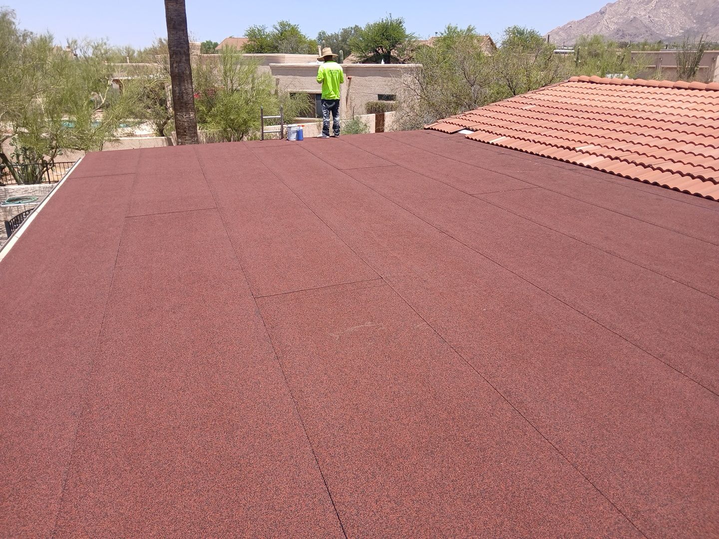 Residential Tile Roof Restoration and Low Slope Membrane Replacement in Tucson by West Coast Roofing AZ