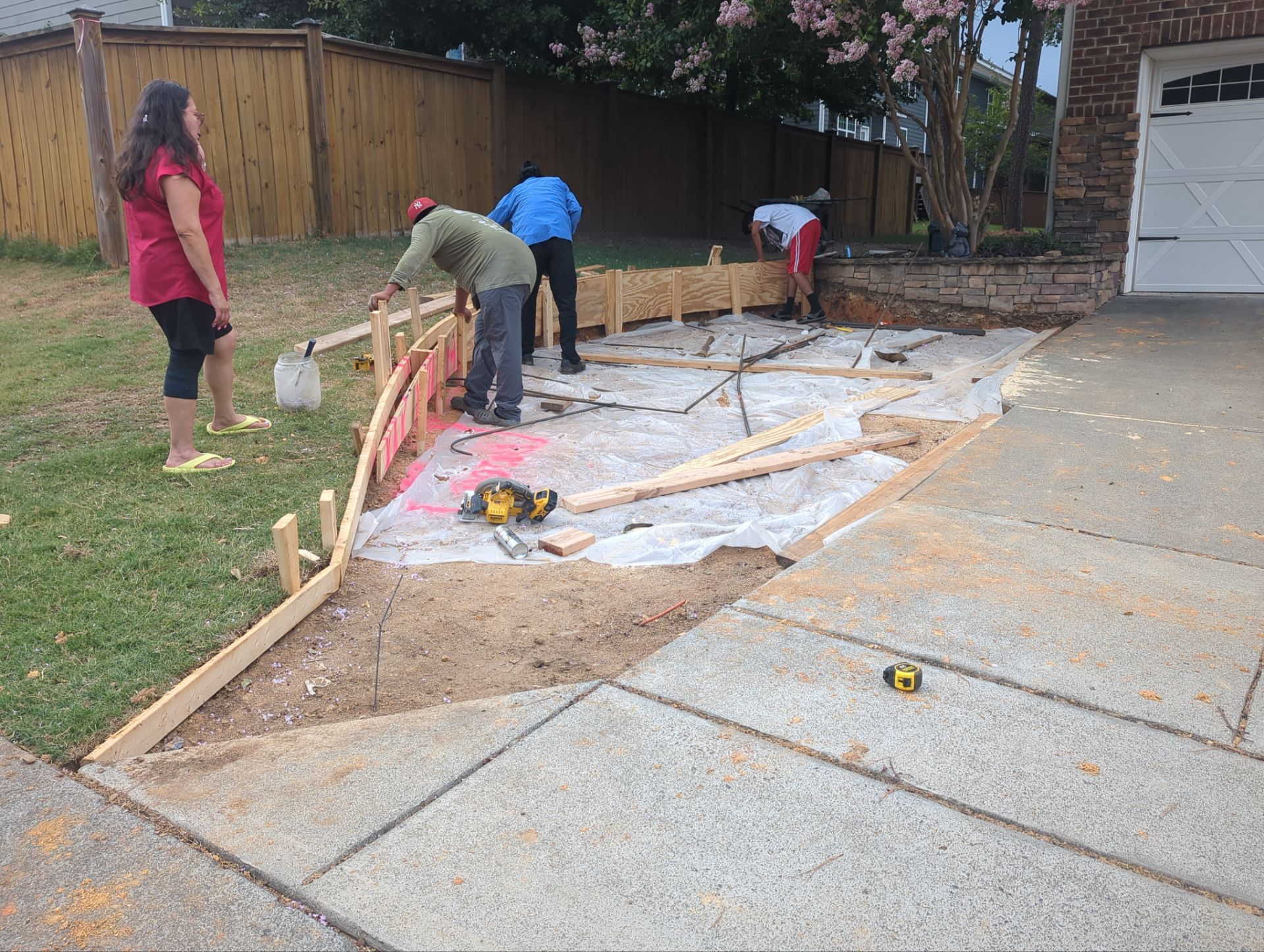 Concrete Driveway Expansion & Retaining Wall | Apex, NC by Elite Remodeling and Design LLC