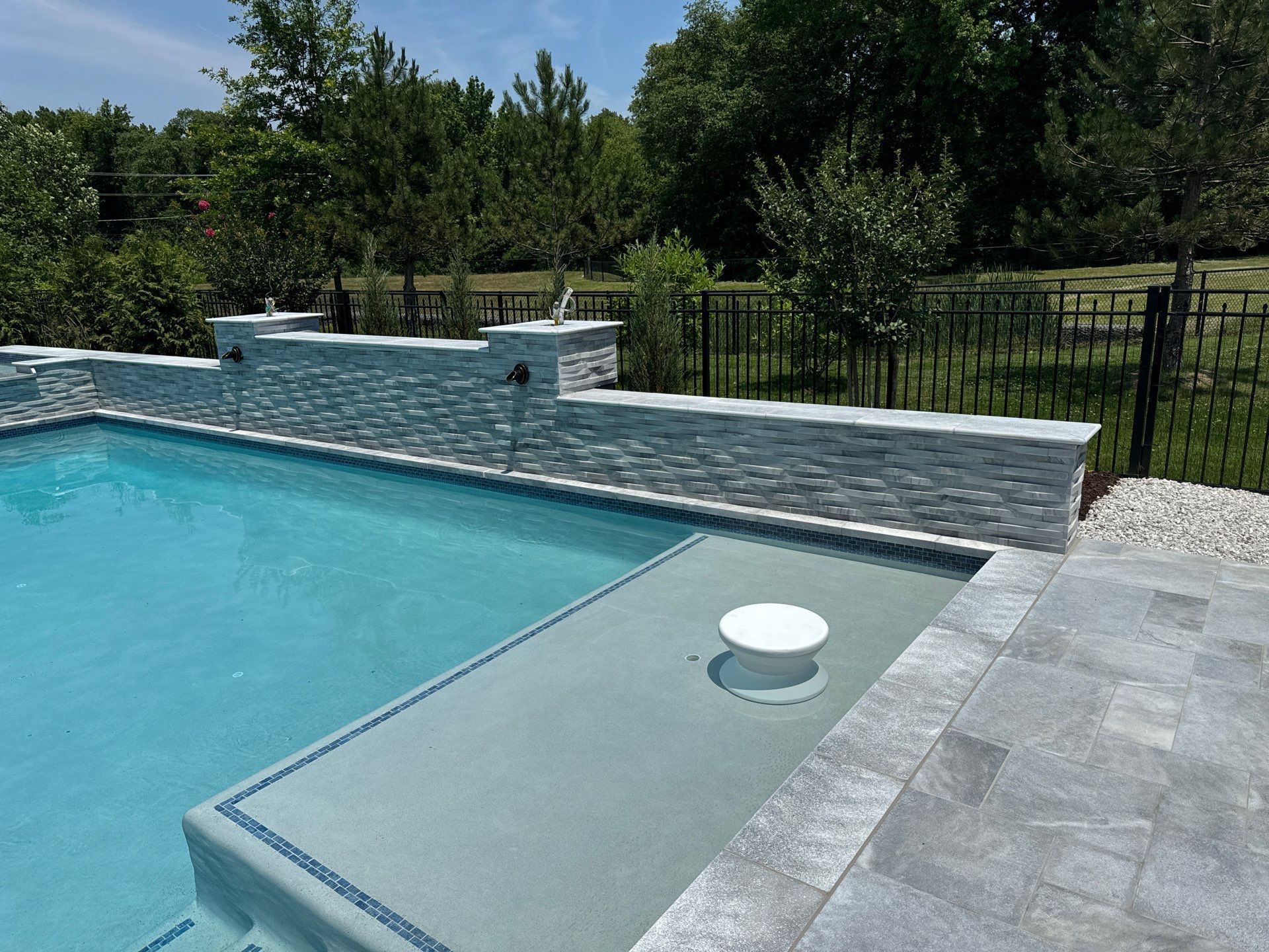 Gunite Pool w/ Spa and Water Features by Elysium Pools
