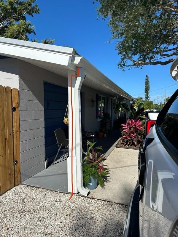 White K Style Seamless Gutters using 3X4 Elbow Downspout in Sarasota FL by Gutter Professors