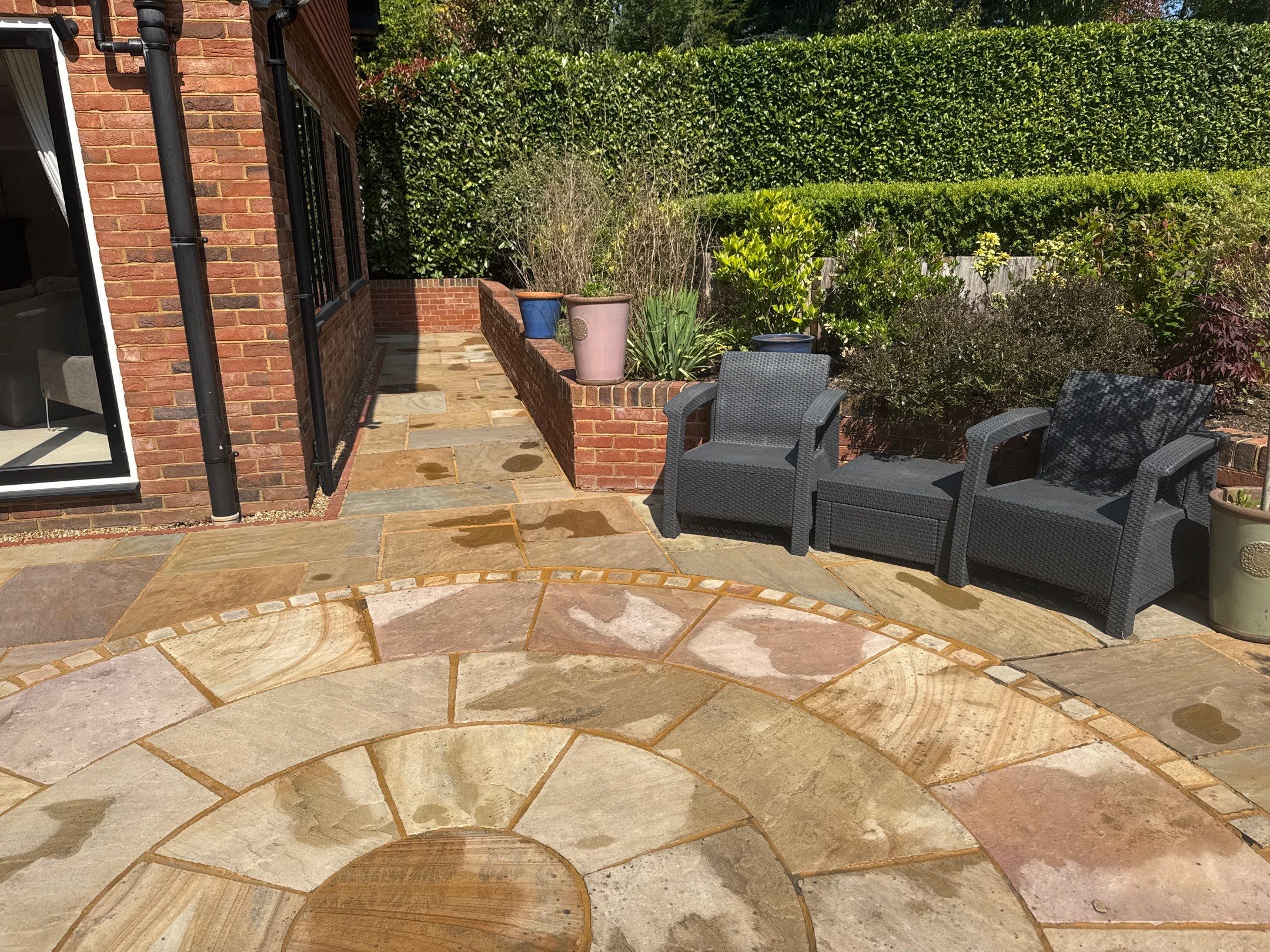 Patio Area Spring Clean using 18inch Whirlaway FSC by Ges Exterior Cleaning ltd