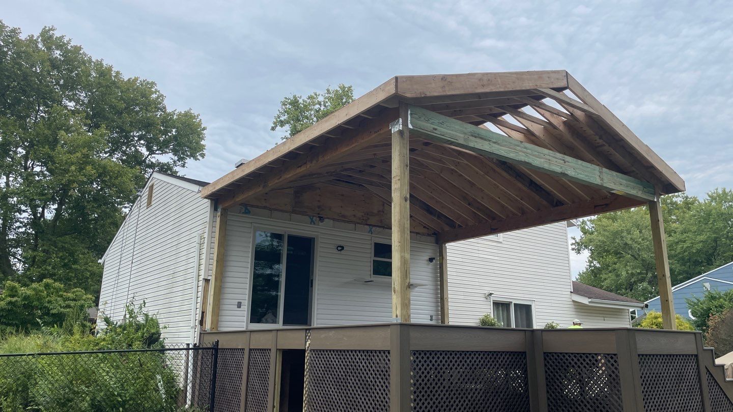 Deck Resurface with A-Frame Roof by deck guardian