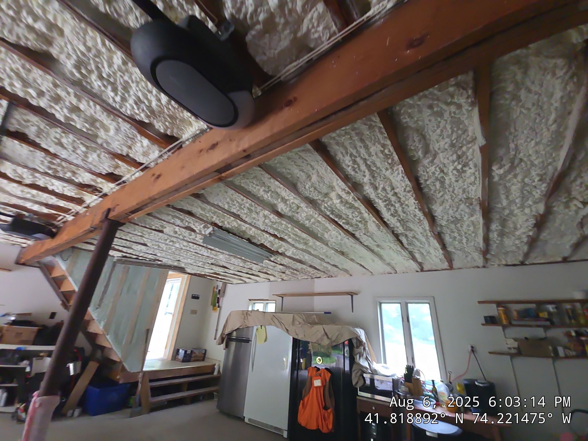 Master bedroom Exterior Walls using open cell spray foam by NYS Foam & Energy