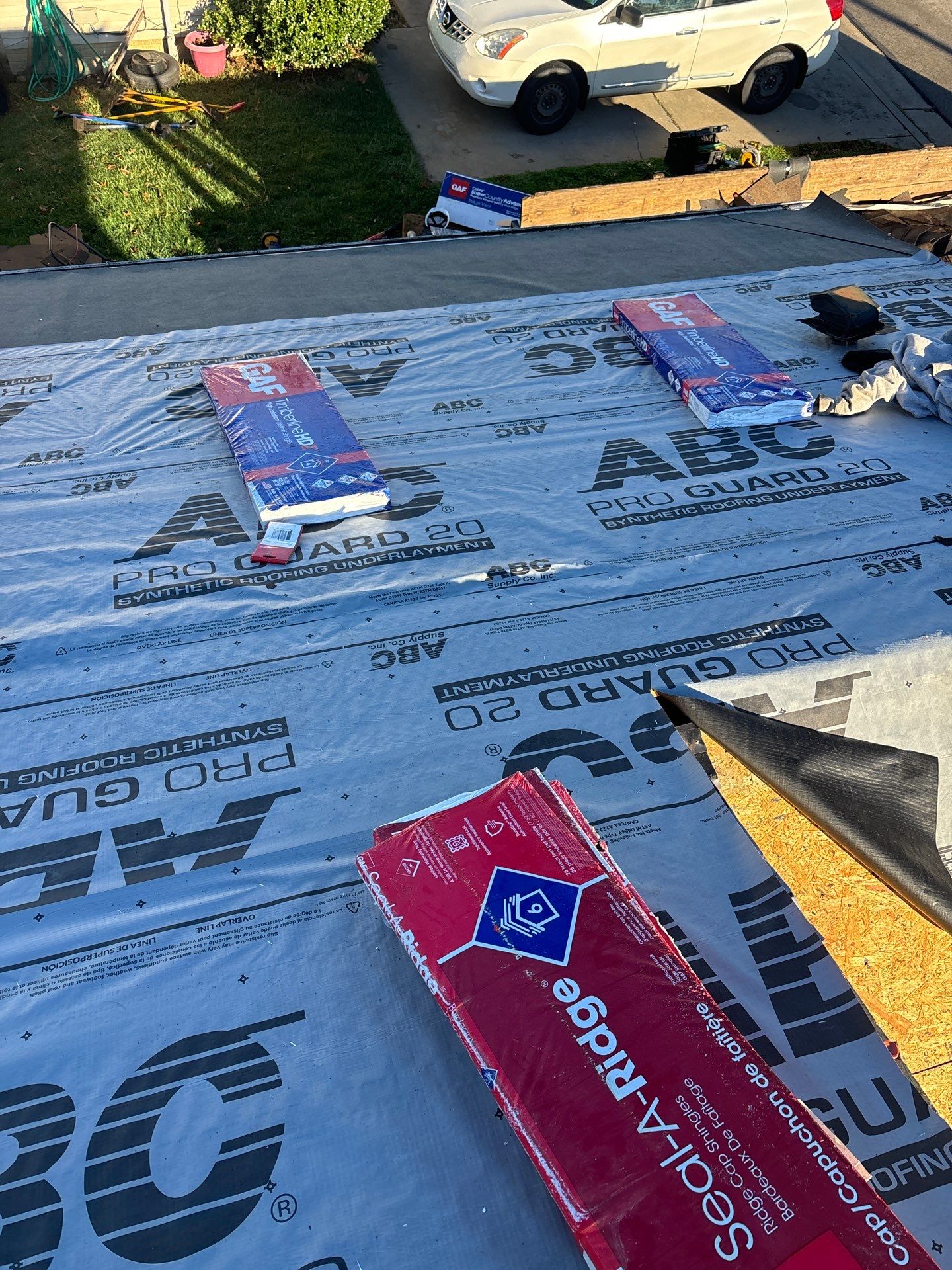 Residential Roofing Installation using GAF TImberline HDZ Hickory by Rainstoppers Roofing
