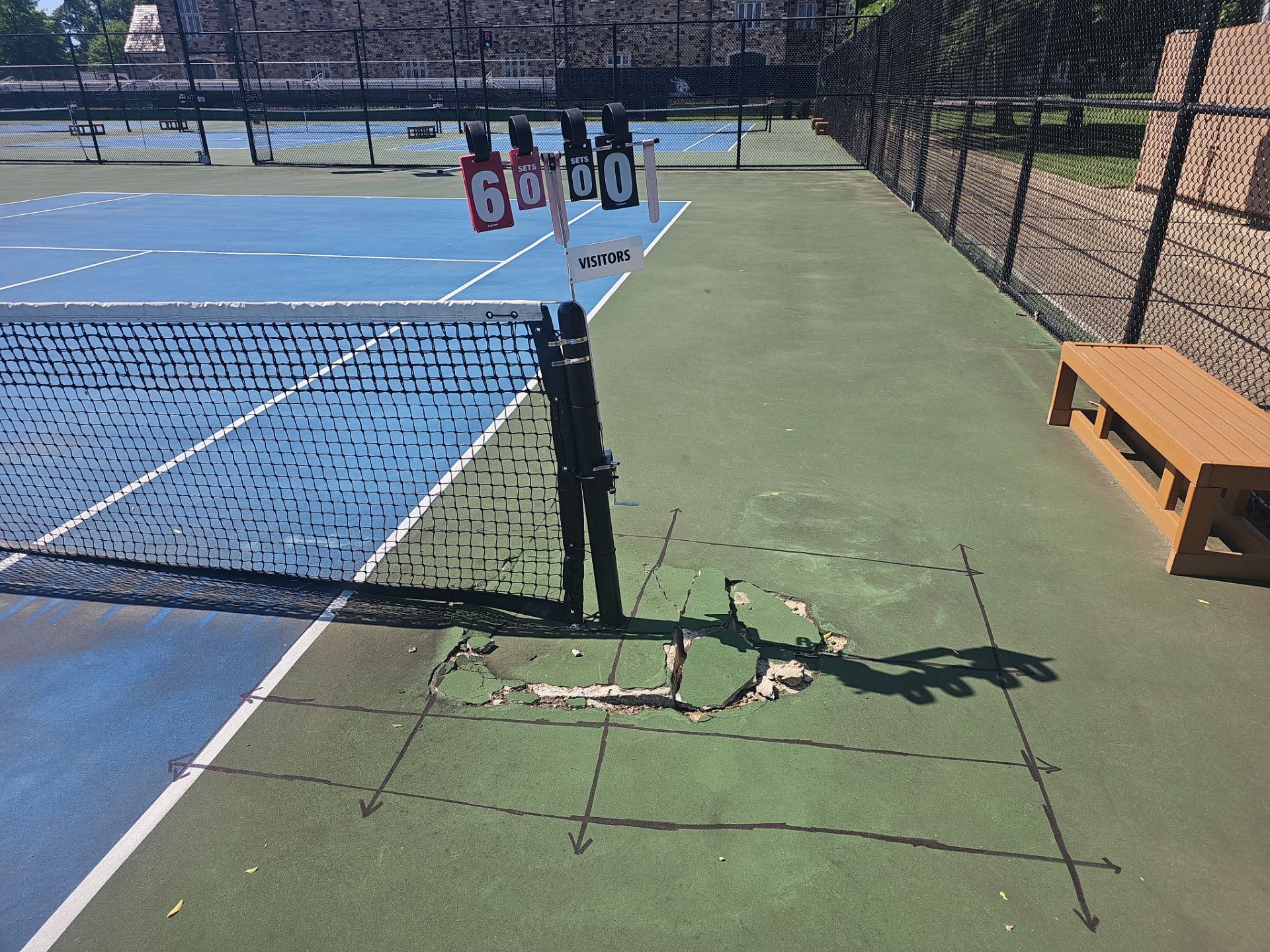 Concrete Assessment Project for Tennis Courts by Alsip Locating Service, LLC