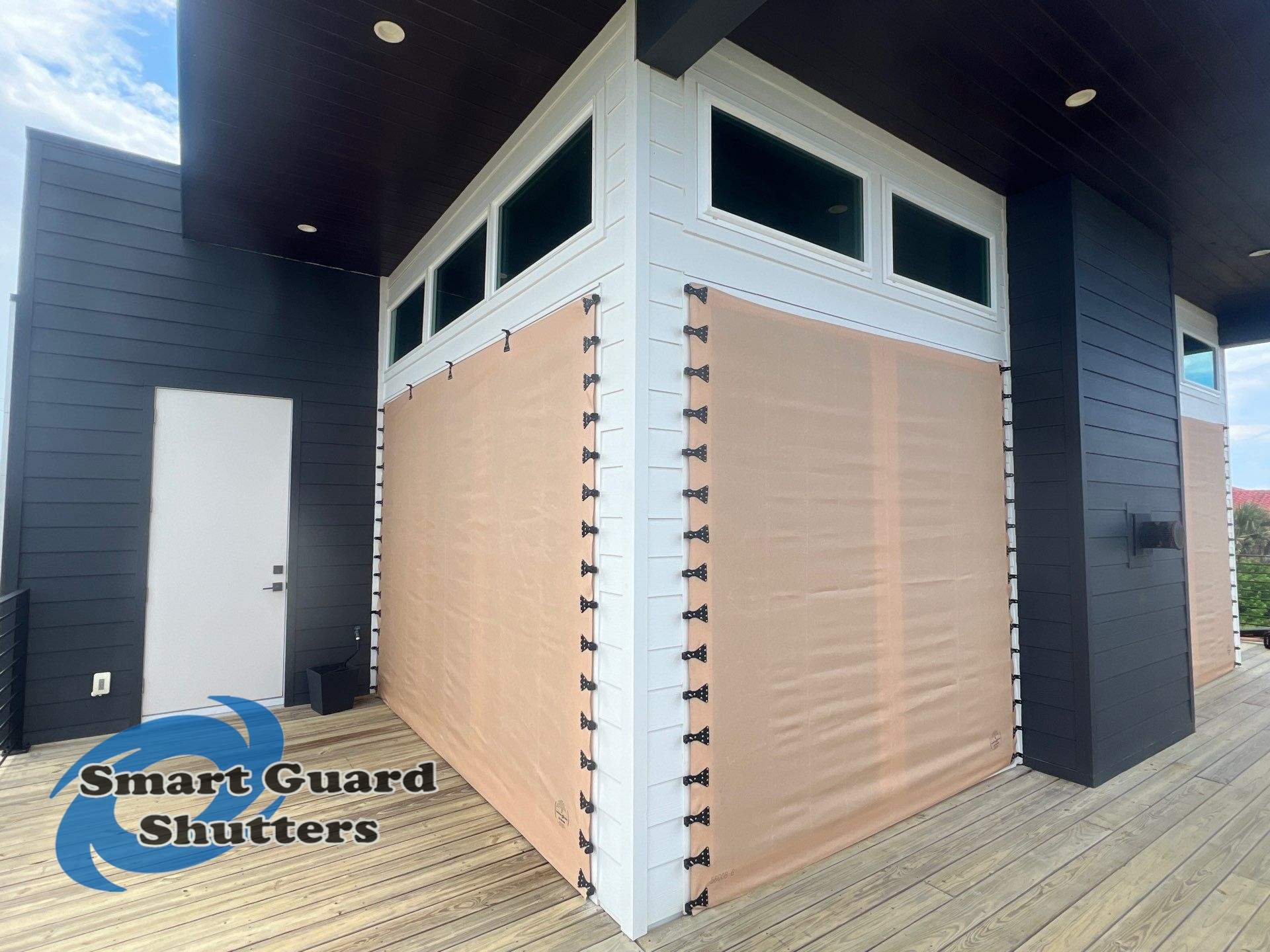  AstroGuard Hurricane Fabric & Impact Bahamas in Jet Black by Smart Guard Shutters