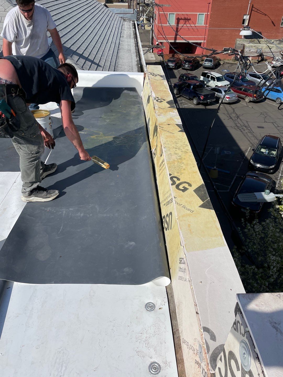 Commercial Flat Roof Installation using GAF 60Mil TPO  by Orezona Building & Roofing Company, Inc.