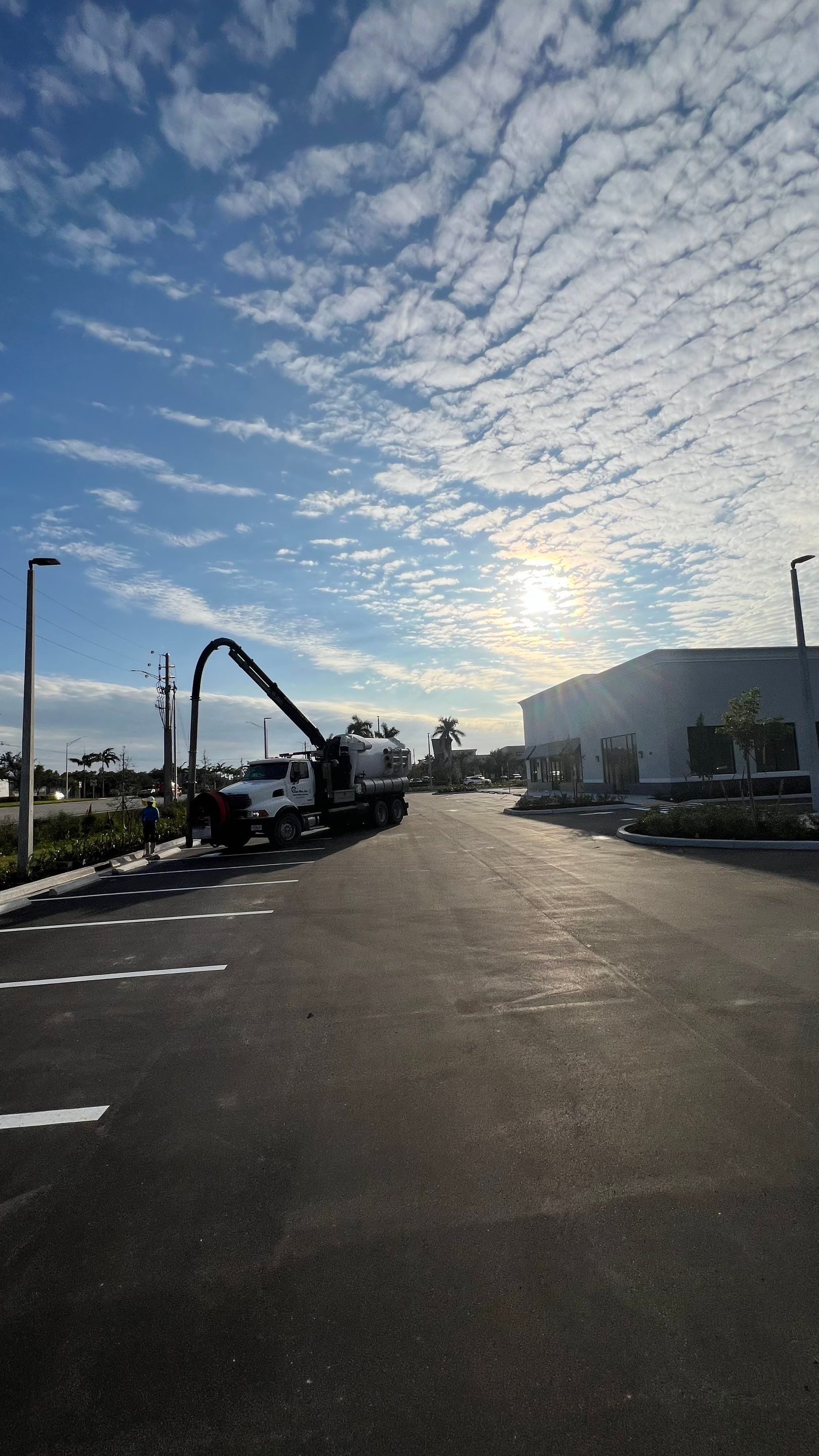 New Construction Commercial Parcel Stormwater System Cleaning by Don Mar, Inc. Storm Water Solutions