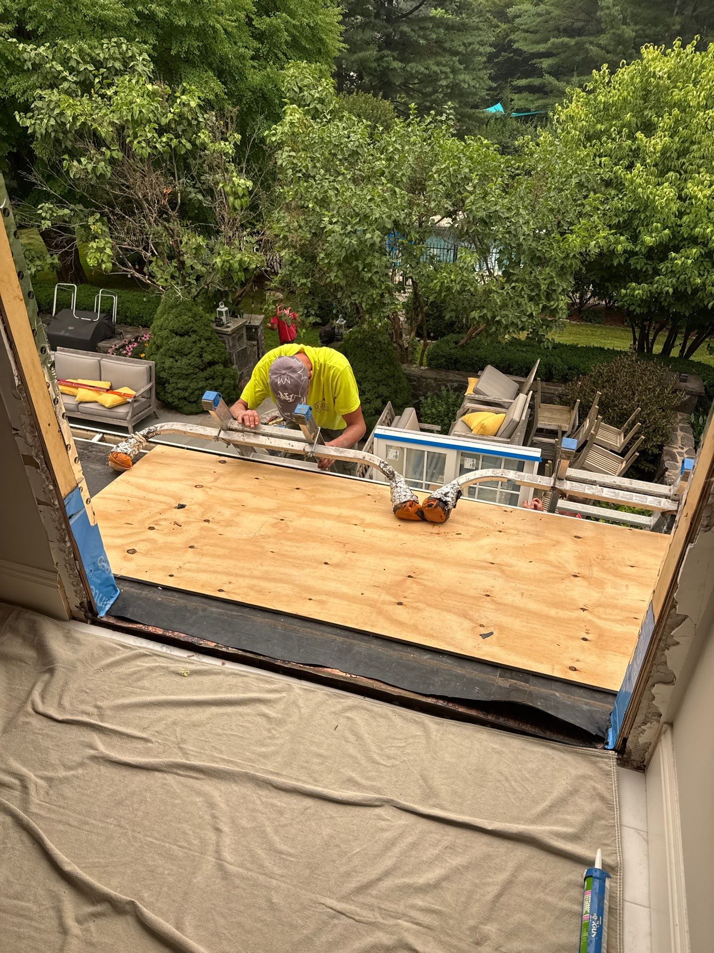 Patio Door Installation Using Infinity by Marvin Patio Door by DiGiorgi Roofing and Siding Inc