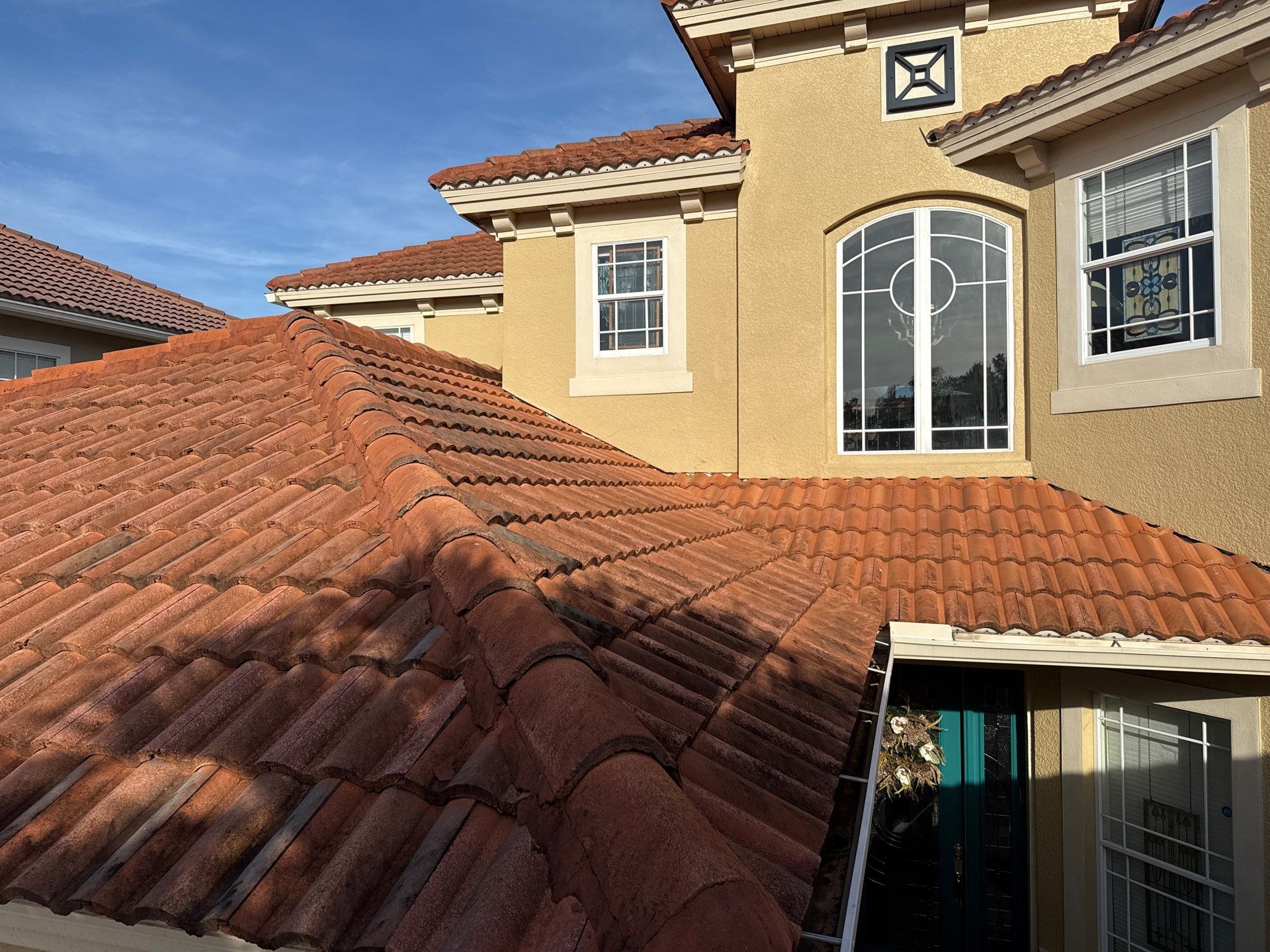 Soft Wash Tile Roof Cleaning in Sonoma Community, Sarasota, FL by Sunshine AquaWash