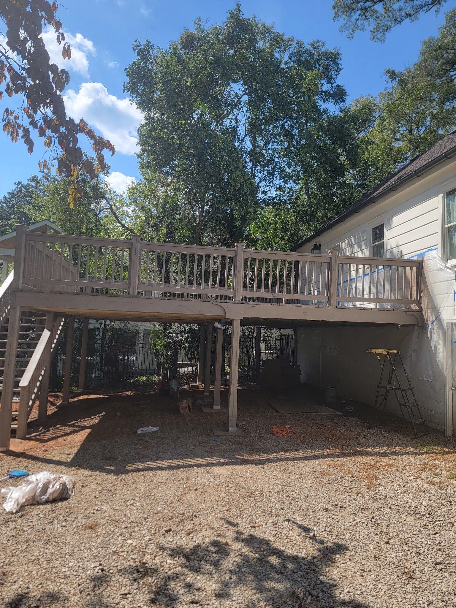 Elevated Deck and Accessibility Ramp Staining Project in Athens by PGP Surface Solutions, LLC