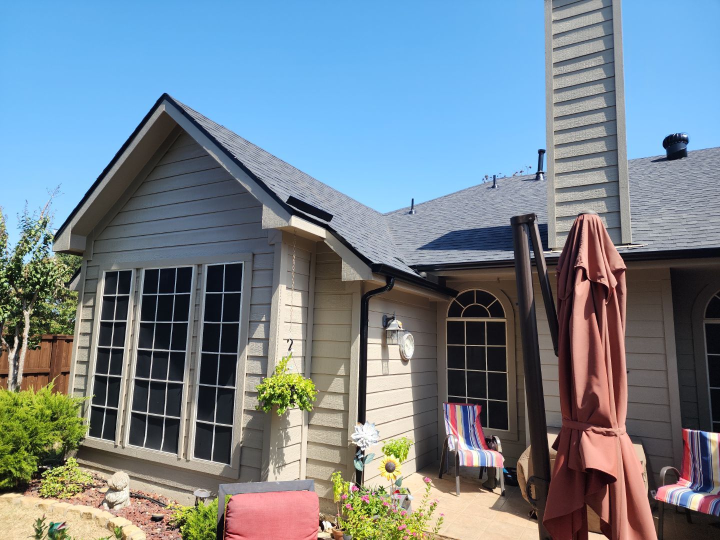 Exterior Makeover Reroof, Gutters and Exterior Paint by Tex-Line Roofing