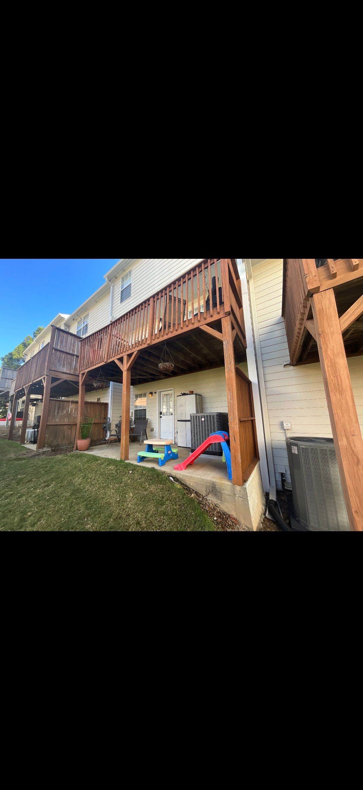 New Second-Story Pressure-Treated Wood Deck Installation in Atlanta by Swift Home Renovations