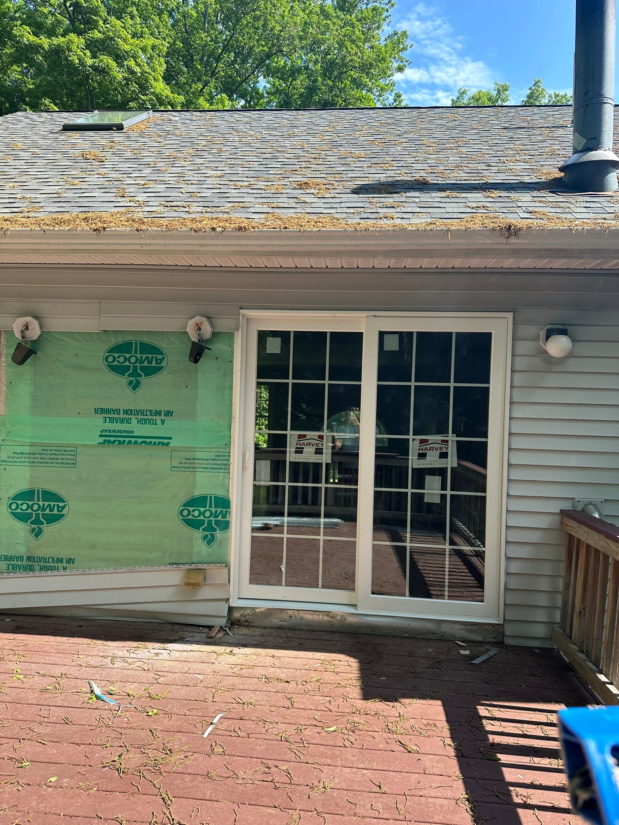 Residential Roofing Installation using Owens Corning TruDefinition Duration AR - Estate Gray & New Harvey Windows by A Plus Exterior